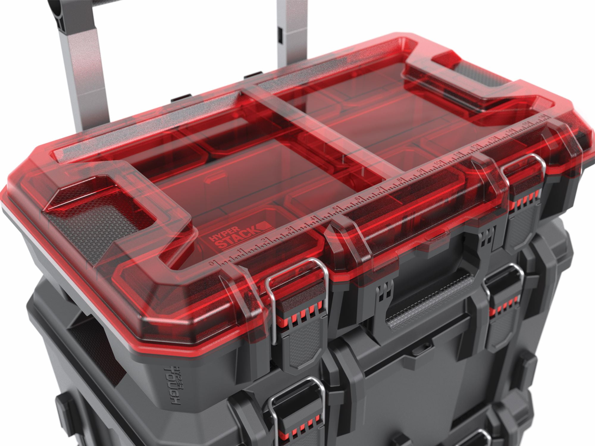 Hyper Tough Hyper Stack Heavy Duty 3 Piece Modular Rolling Toolbox System (Black, 3-Piece Set) 743ex