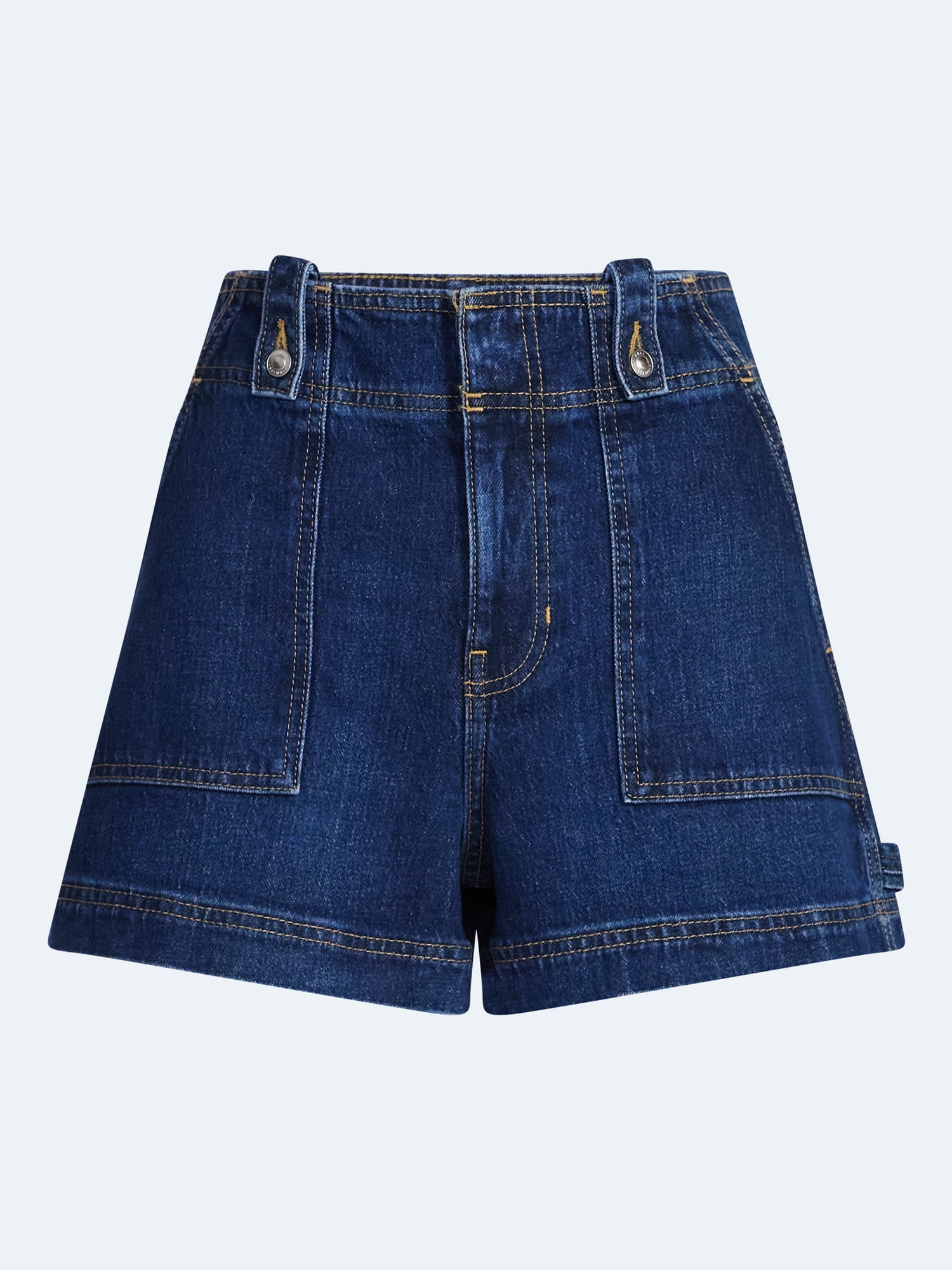 Free Assembly Women's High Rise Denim Utility Shorts (Grey, 4 in Inseam) 5l9ay