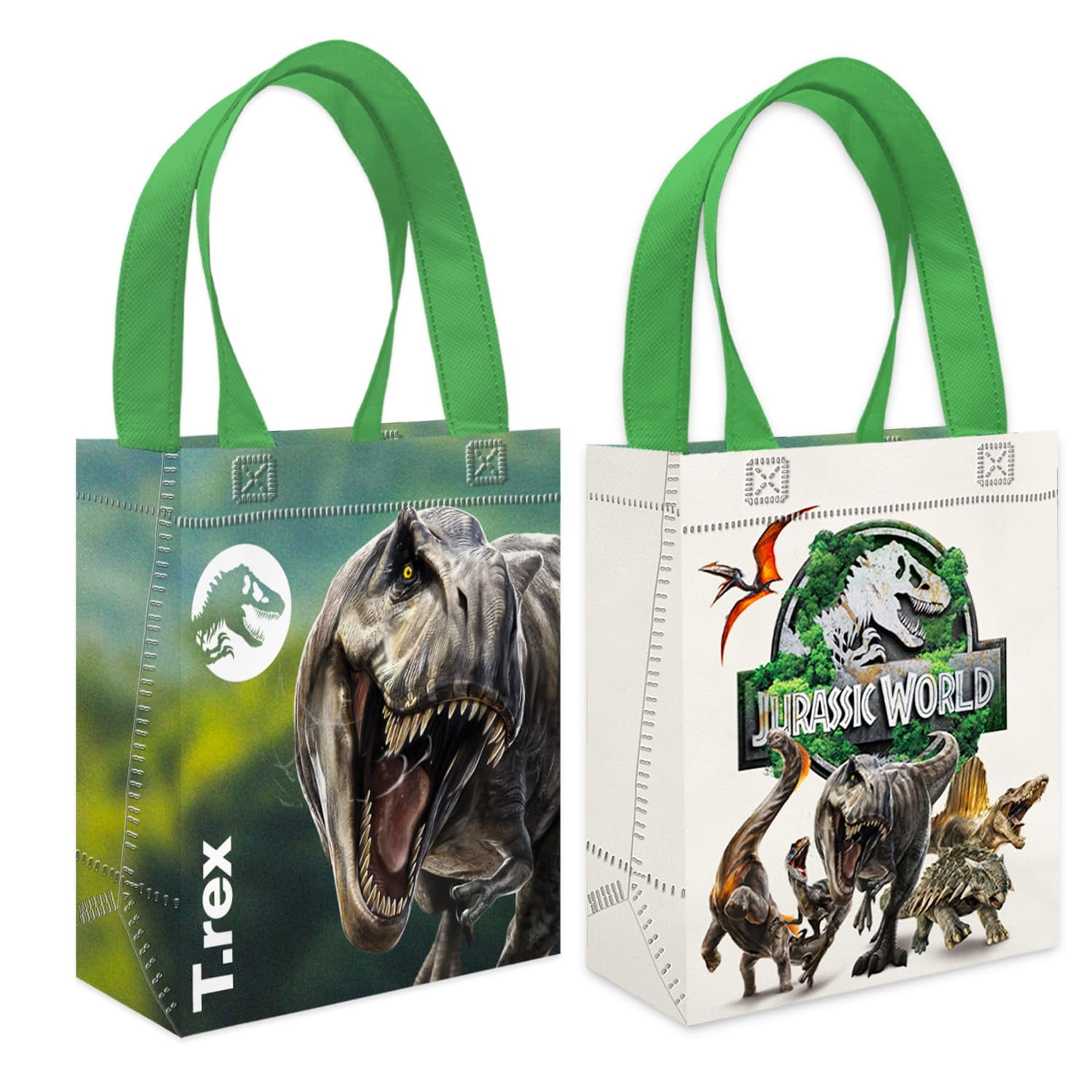 Jurassic World Dinosaur Party Favor Bags (Reusable Mini Totes, 24 Pack, 8 in) z7kg2