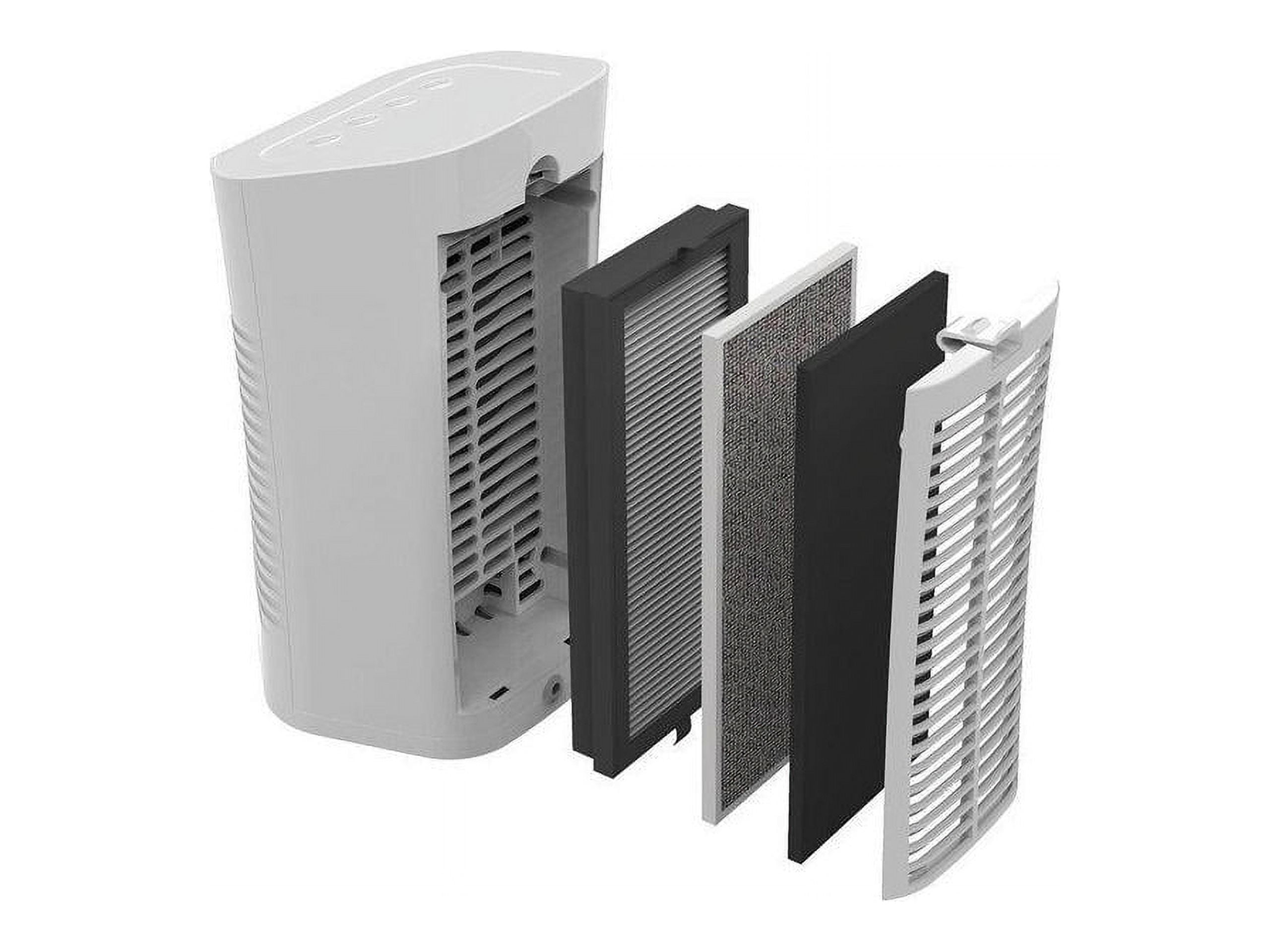 Lasko 3-Stage Desktop Tower Air Purifier with Ionizer and Timer (White, 11 in Tall) n4dt8