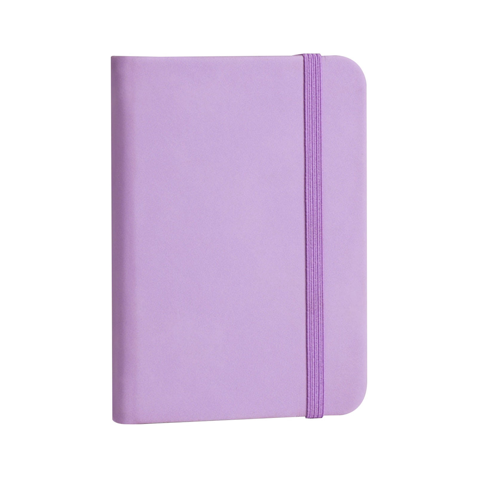 GZSZGIQ Pocket Notebook Journal with Leather Cover and Strap, Lined Mini Notepad for Daily Note Taking (Purple, 4.3x3 in) 8452z