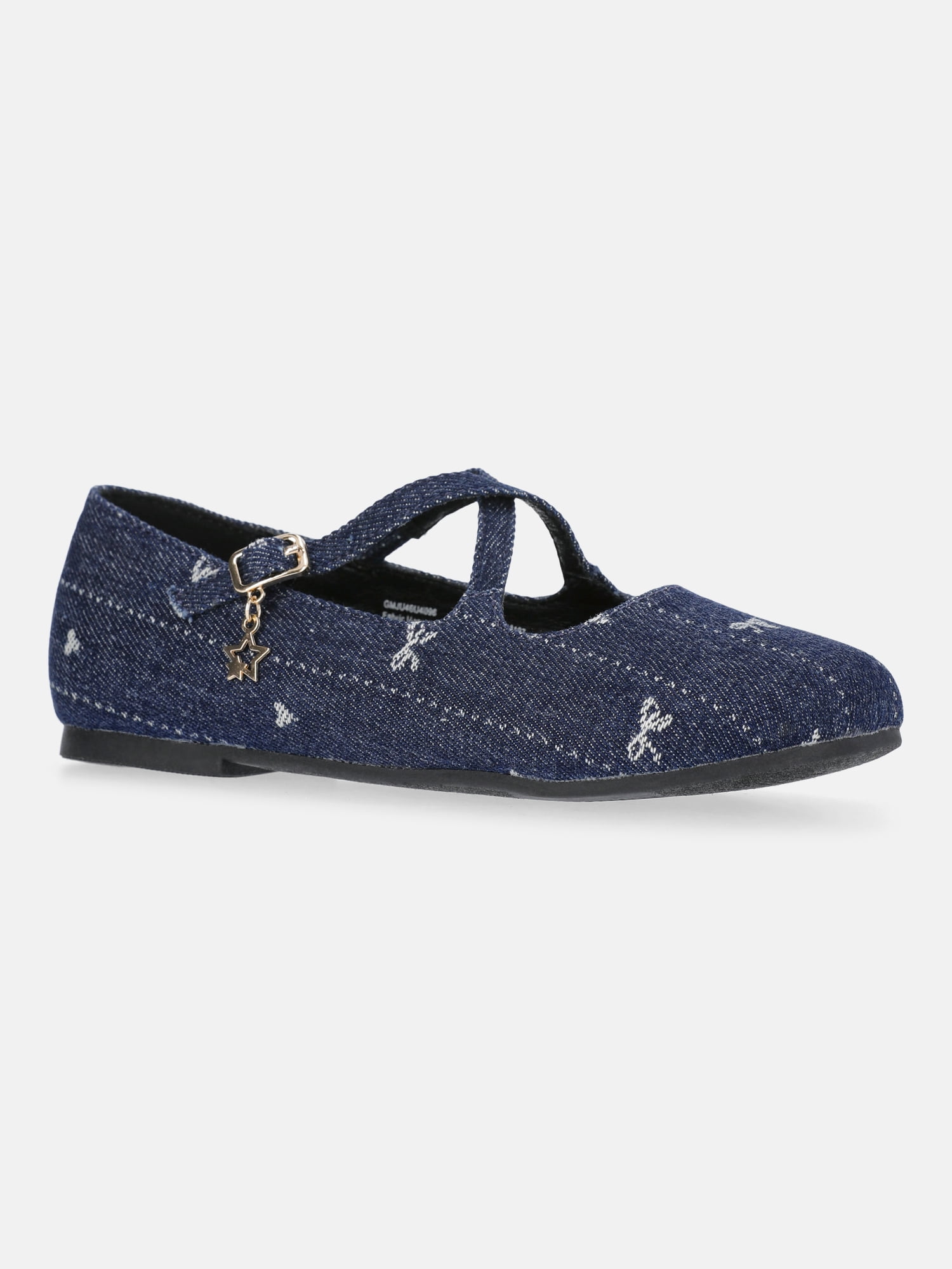 Justice Girls Crisscross Strapped Mary Jane Flats (Blue, 1 Pair) qrqgf