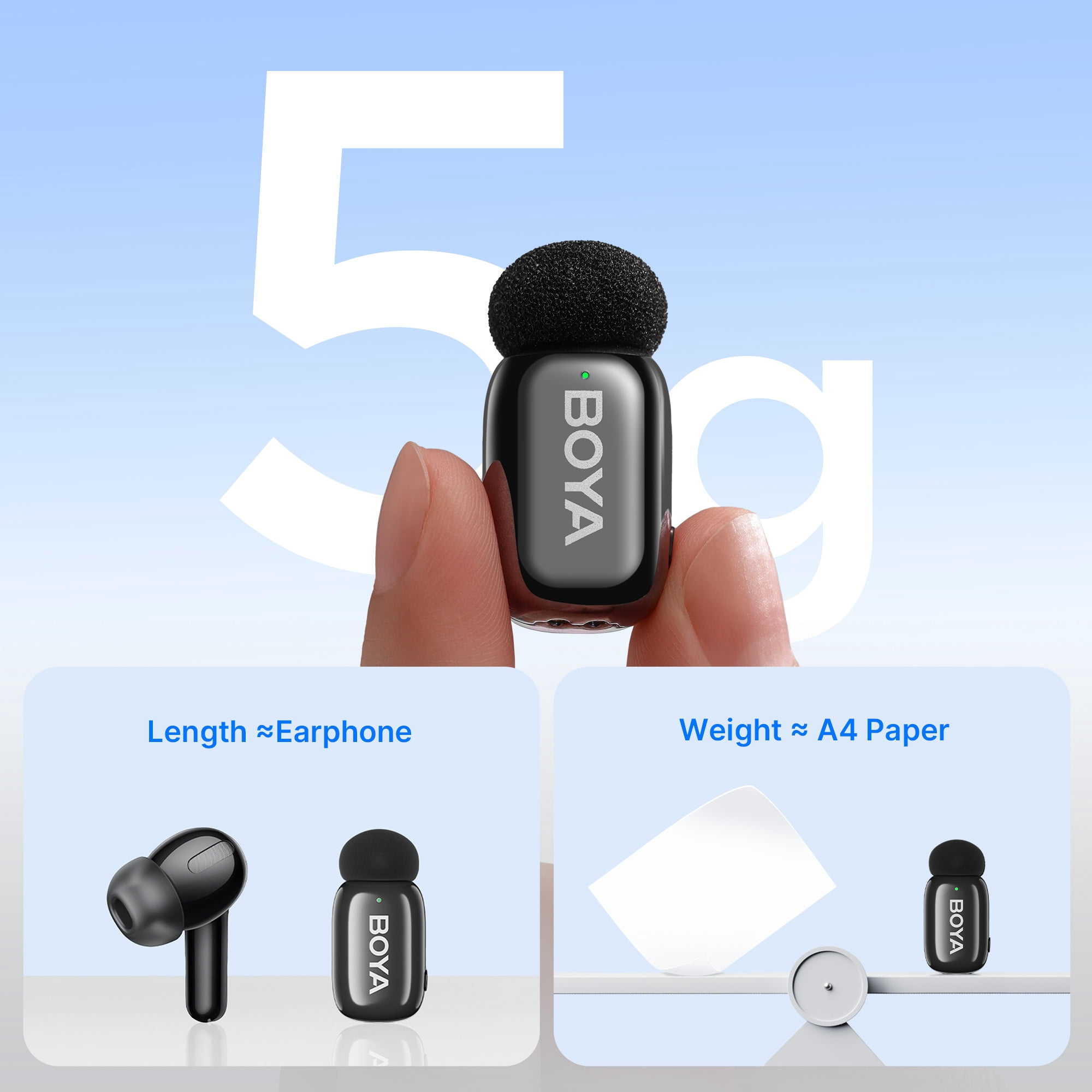 BOYA Mini 2 Wireless Lavalier Microphone System with Charging Case (Black, 328 ft Range) 4ezva
