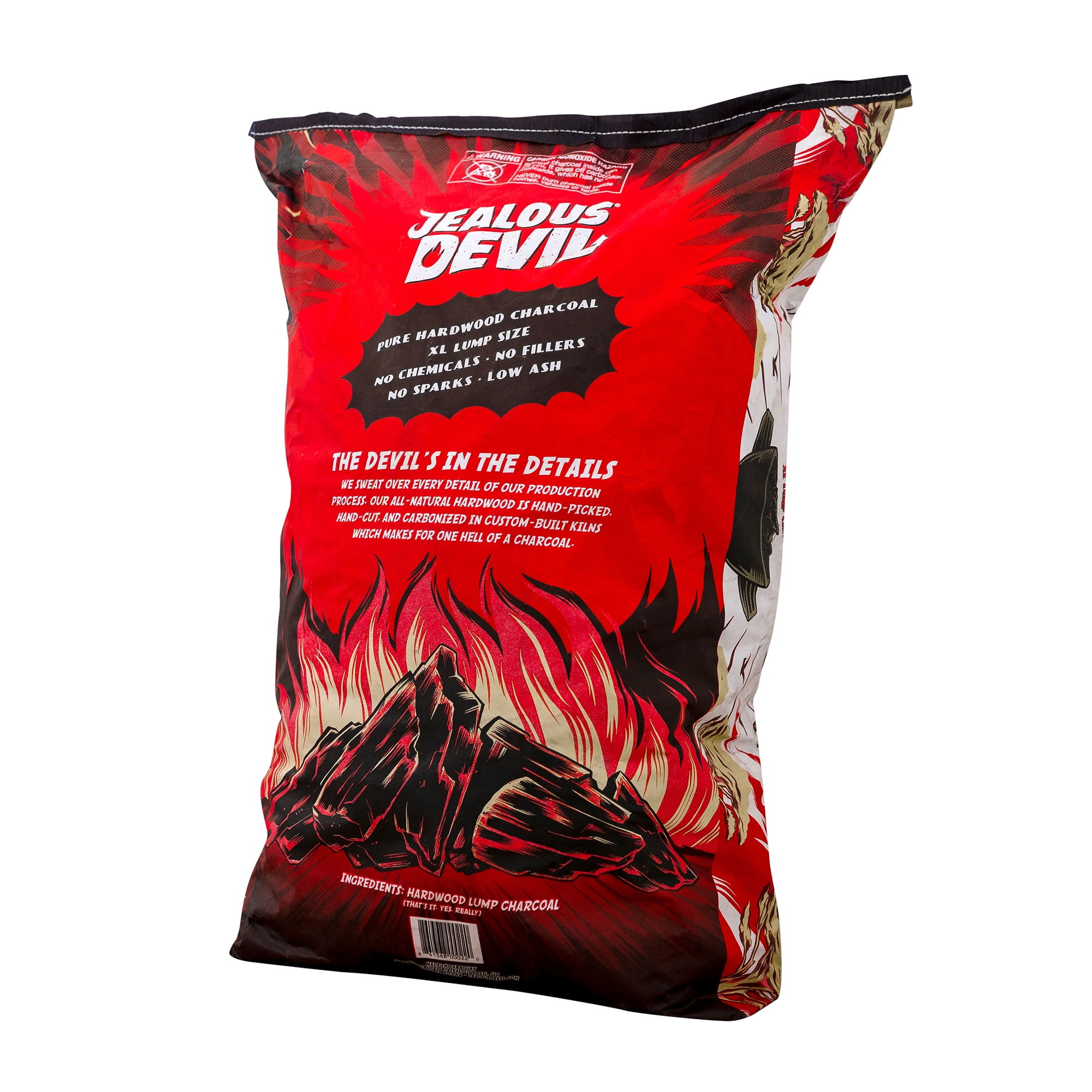 Jealous Devil Natural Hardwood Lump Charcoal for Grilling and Smoking (Black, 35 lb) v5nc6