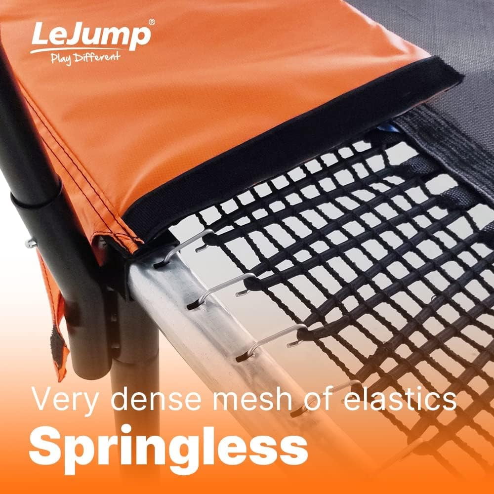 LeJump Flora Springless Recreational Trampoline with Enclosure Net (Orange, 14 ft) 4ez16