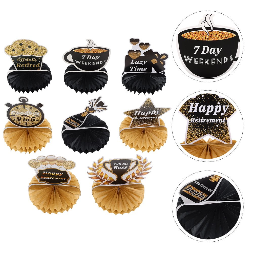 Generic Party Retirement Honeycomb Table Centerpiece (Gold, 1 Pack) 87adc