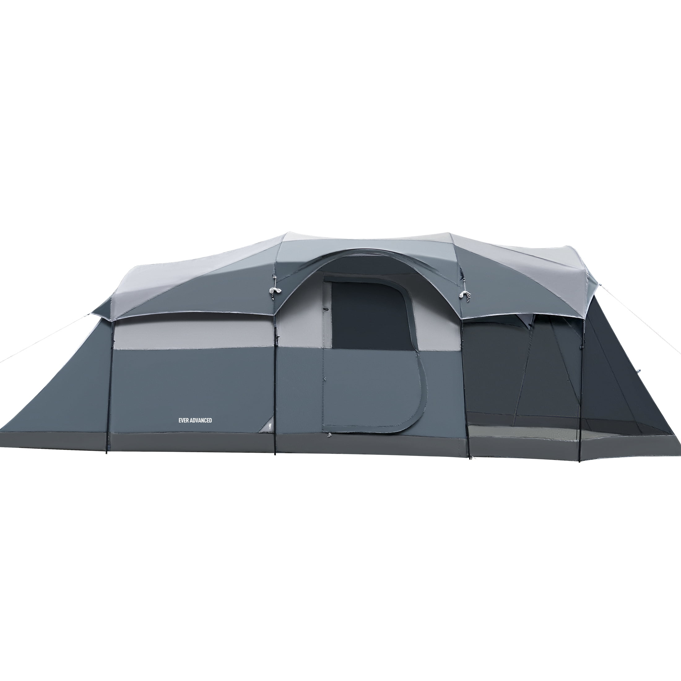 EVER ADVANCED 8 Person Family Camping Tent with Screen Porch and Rainfly (Gray, 20 ft x 8 ft x 6.3 ft) 654mm