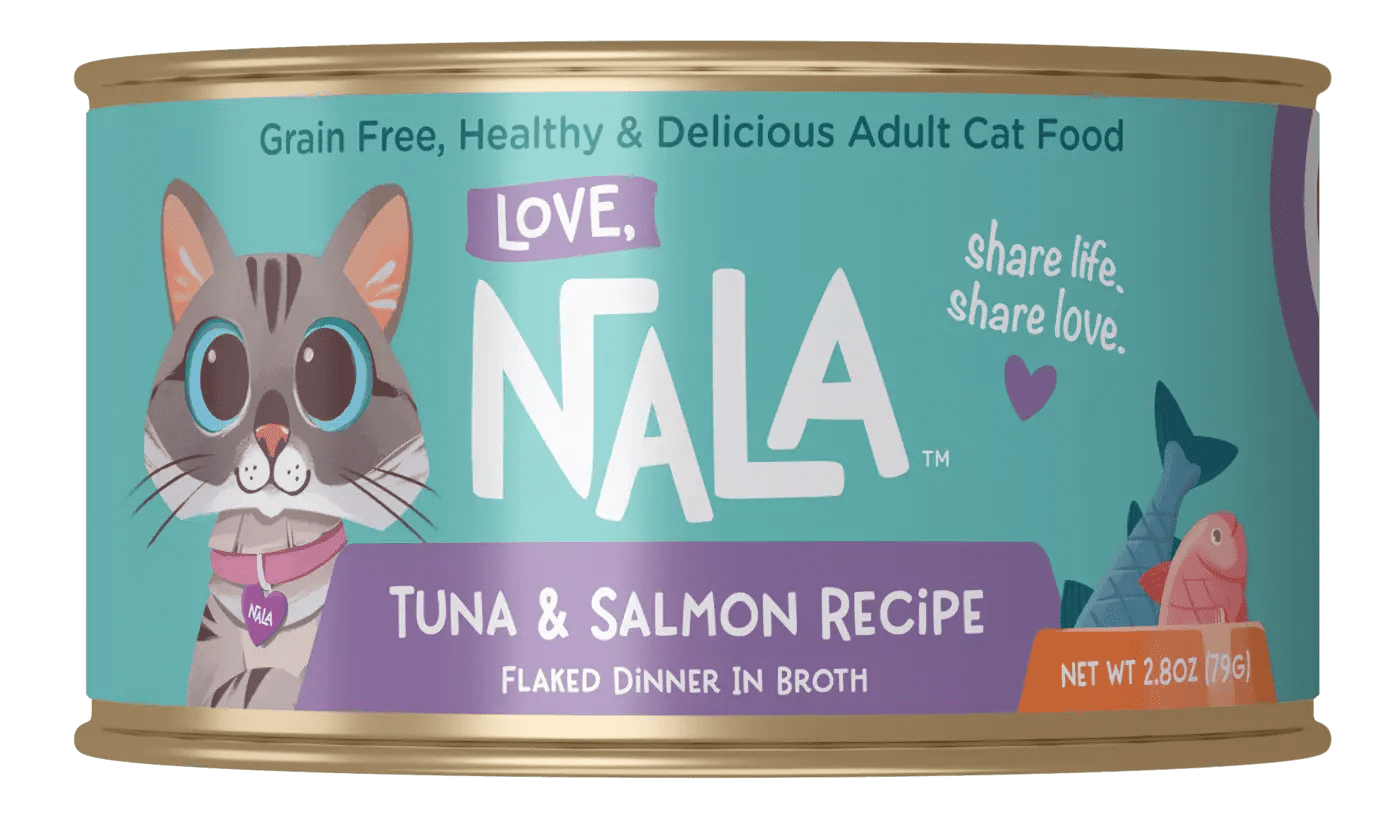 Love, Nala Adult Cat Flaked Wet Cat Food Tuna & Salmon Recipe (6 Pack, 2.8 oz) 85gnv