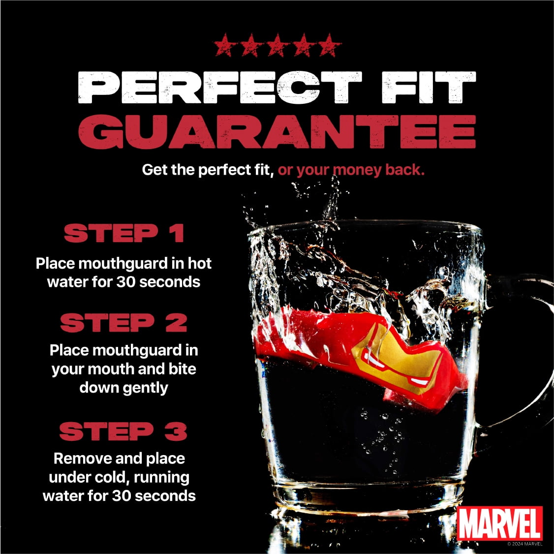 SAFEJAWZ Iron Man Metallic Mouth Guard with Protective Case (Adults, One Size) fzir7