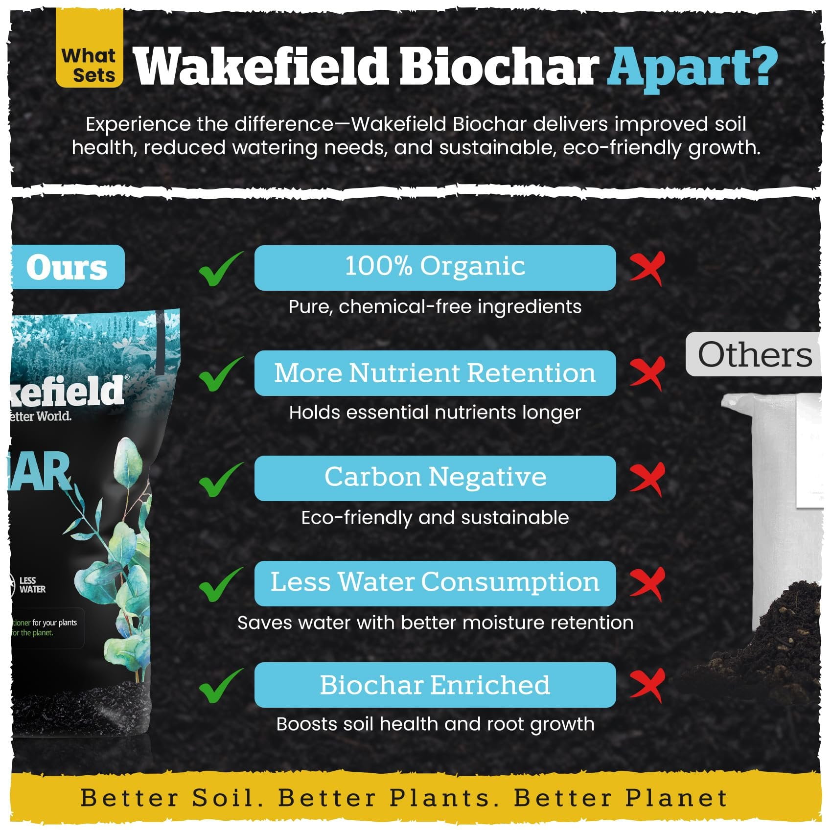 Wakefield Biochar Premium Soil Conditioner for Garden and Container Plants (4 qt) lb691