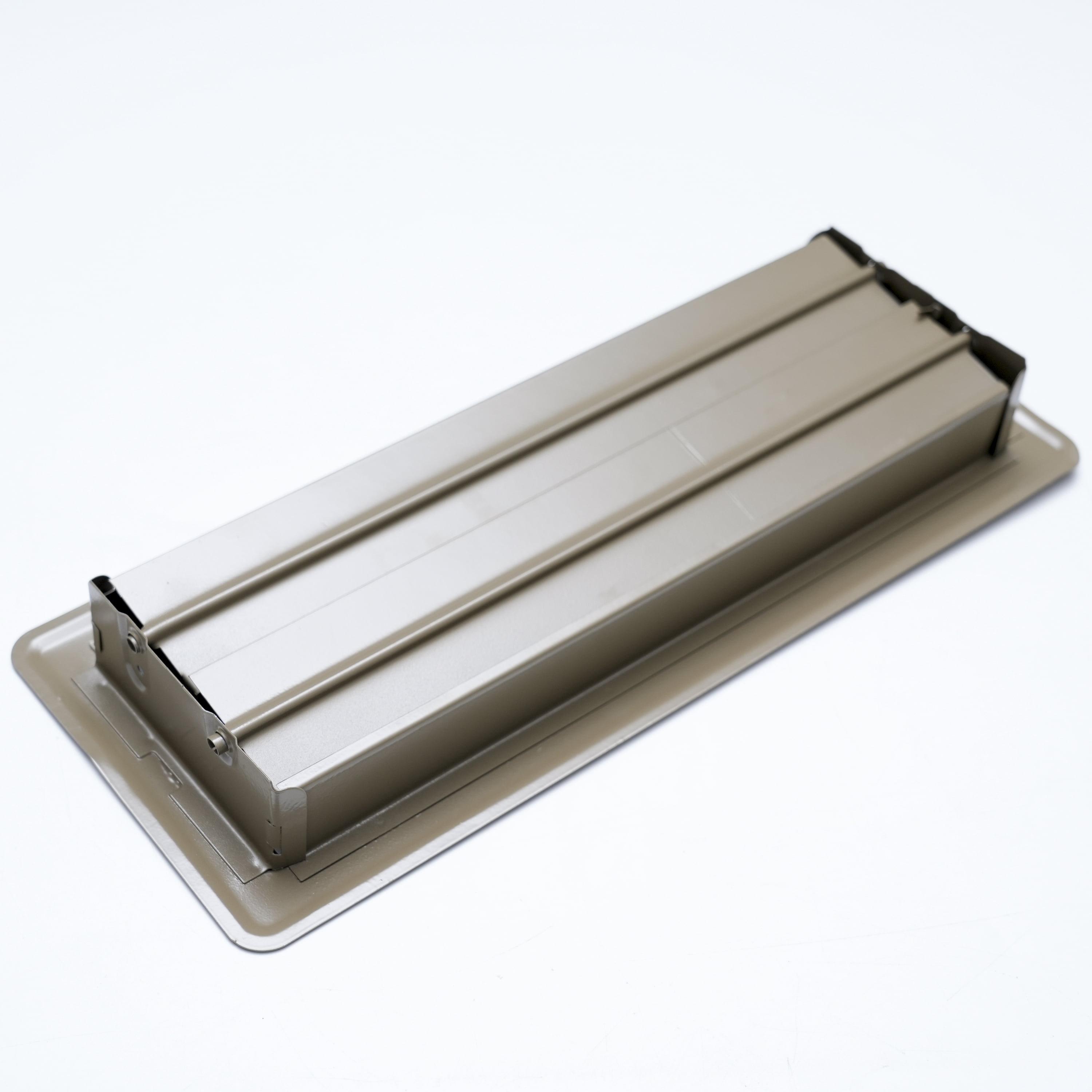 Handua Floor Register Vent Cover, Heavy Duty Steel Louvered Grille with Adjustable Damper (Brown, 4 in x 10 in) vlnss