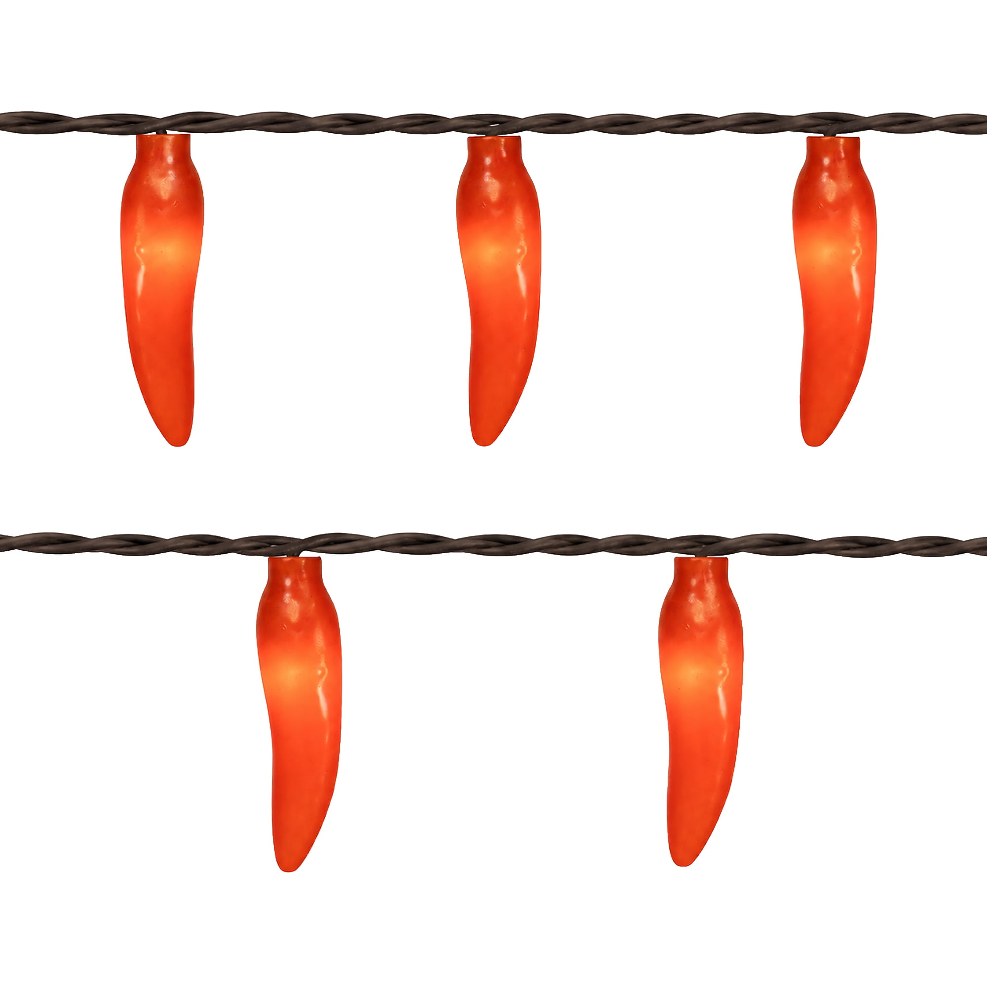 Northlight Chili Pepper String Lights for Indoor Outdoor Patio Decor (Orange, 19.5 ft, 35 ct) yh5d1