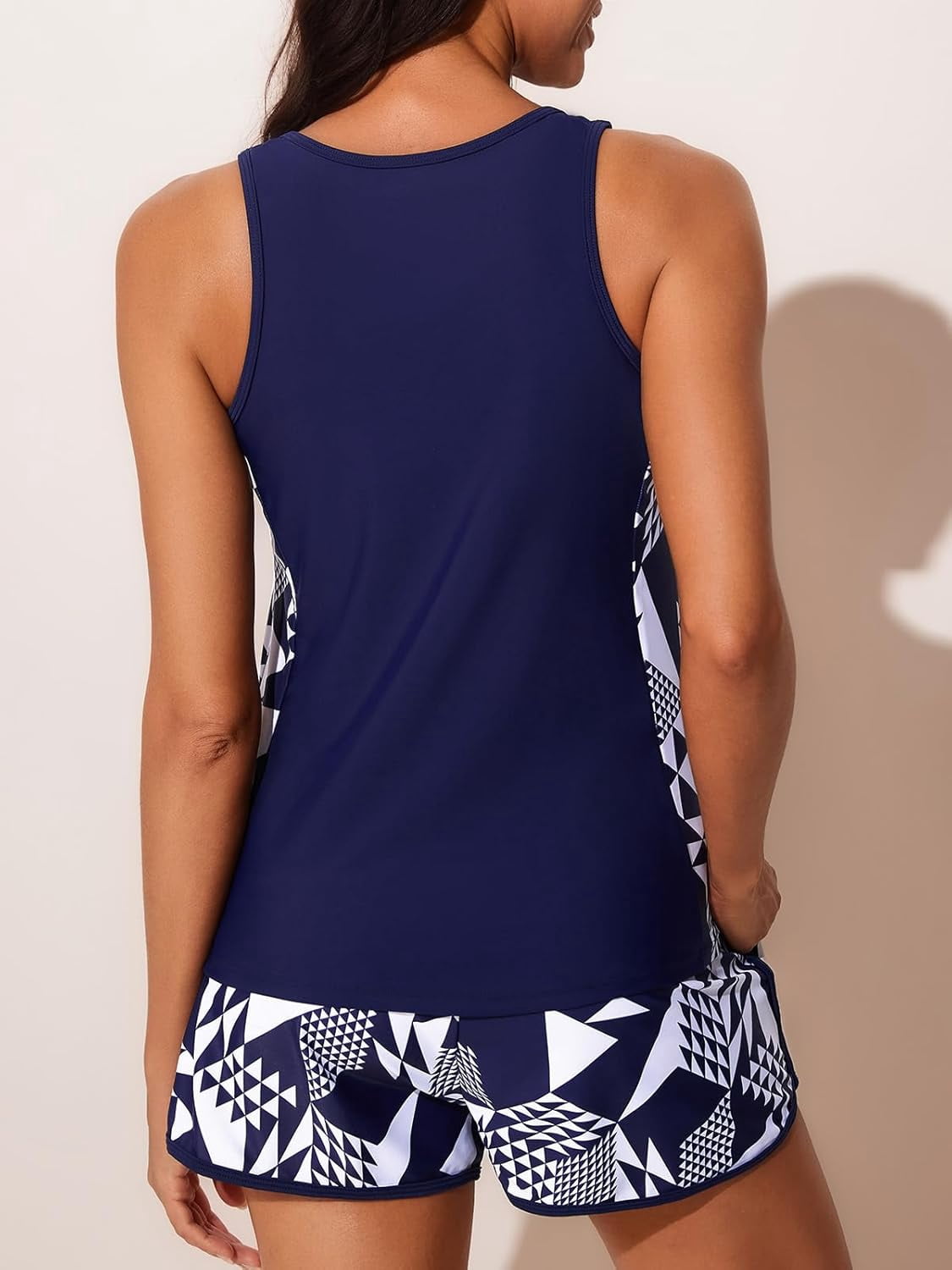 Summer Mae Women's Blouson Tankini Swimsuit with Pockets and Tummy Control Shorts (Multi, Medium) 268aj