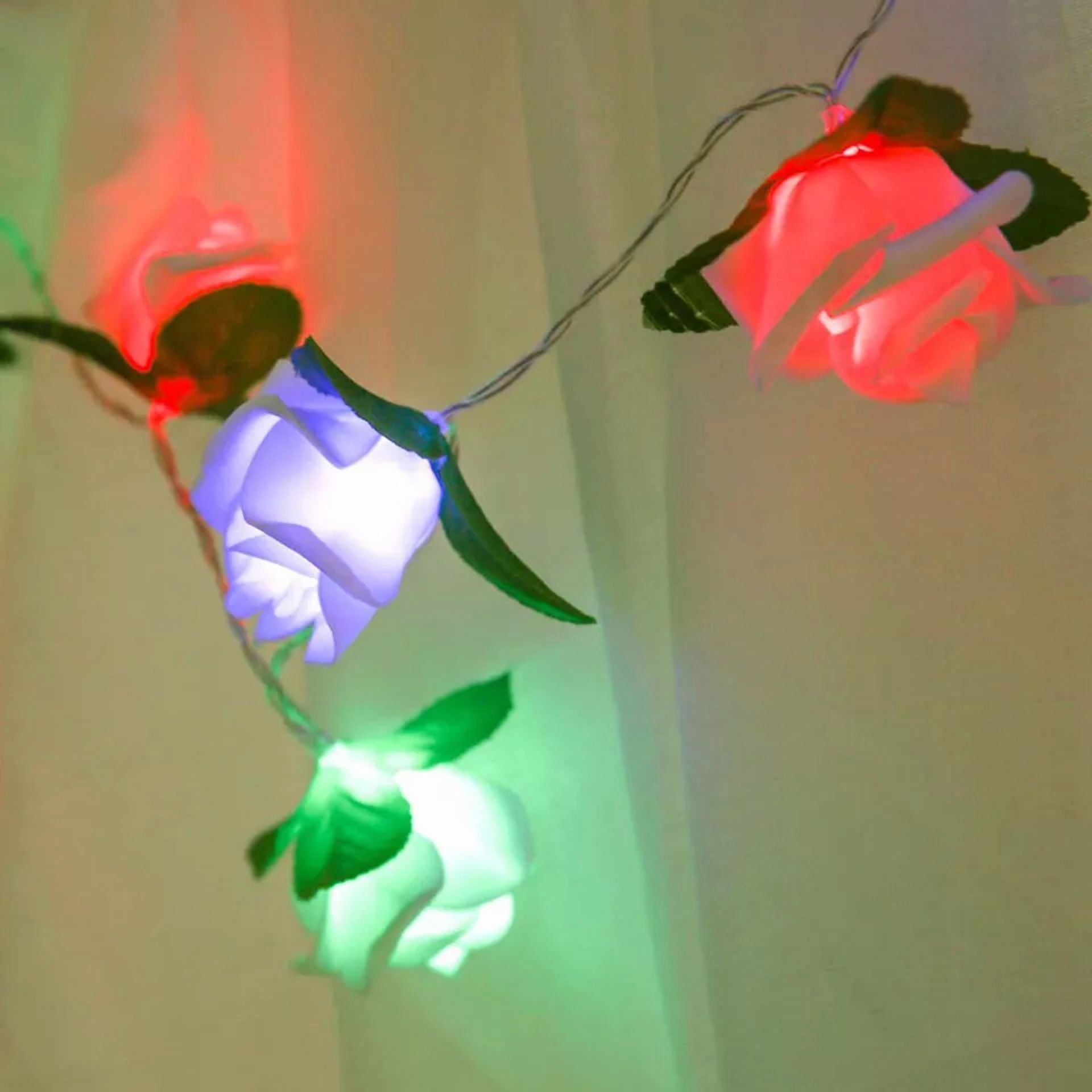 PURELY 20 LED Rose Flower String Lights Decorative Fairy Lighting for Wedding Party and Garden (Warm White, 7 ft) dlo4g