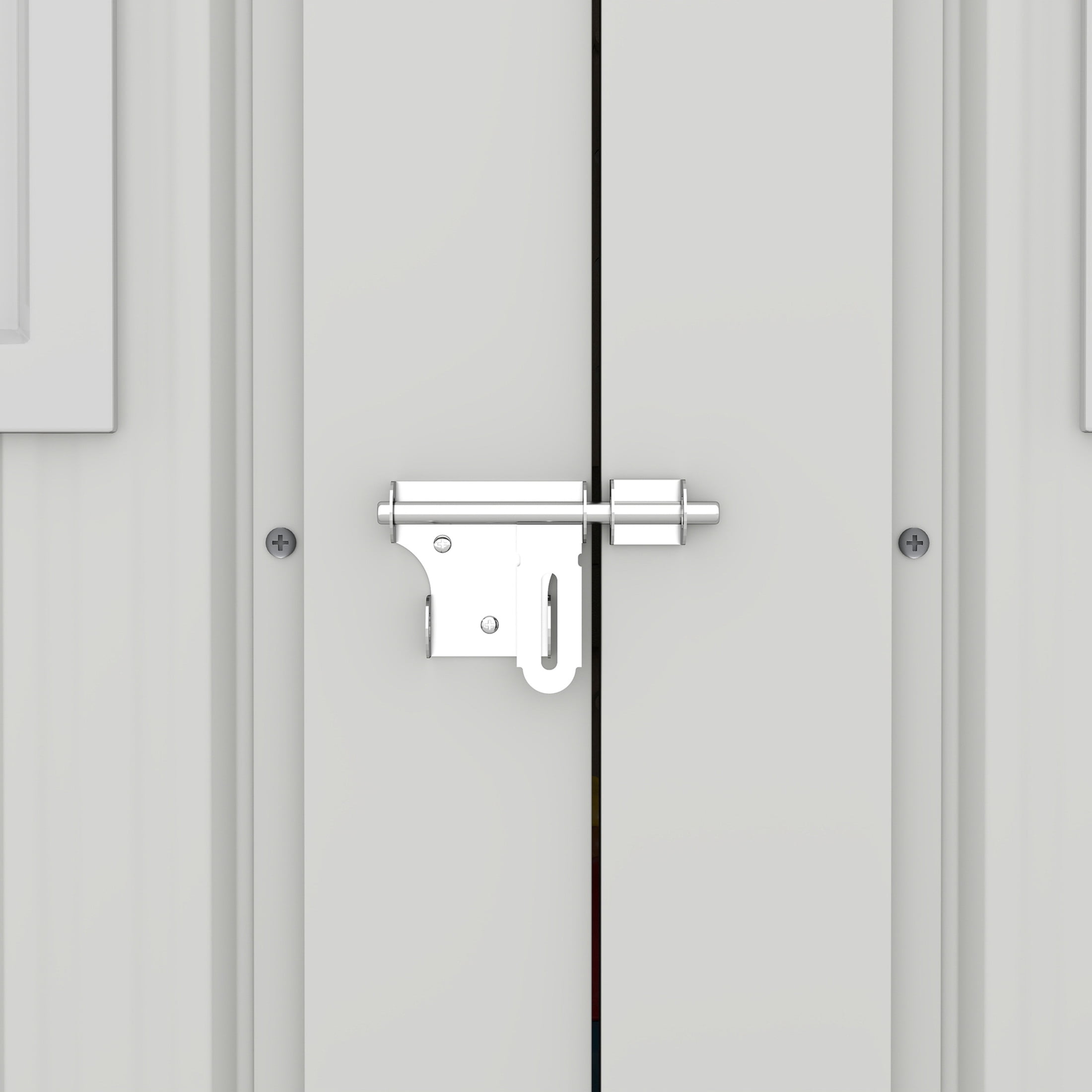 Noble House Outdoor Storage Shed with Daylight Windows and Lockable Doors (White, 8 ft x 8 ft) 4rb9c