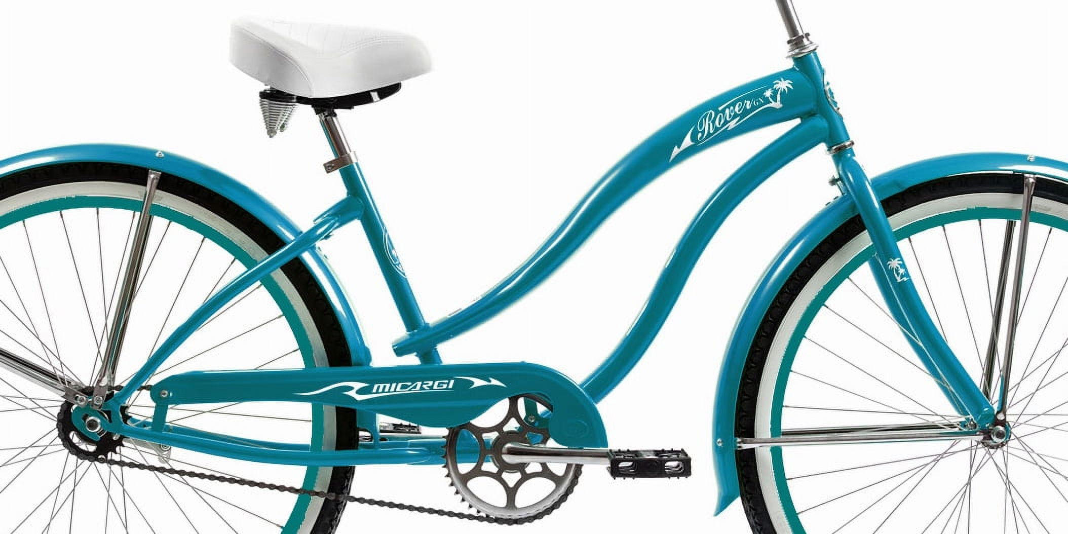 Wonder Wheels 26 in. Beach Cruiser Single Speed Bicycle with Coaster Brake and Fenders (Turquoise, 26 in.) cytxd