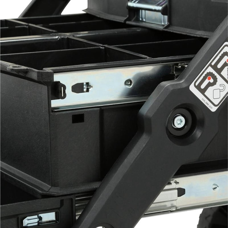 STANLEY FatMax 4-in-1 Mobile Work Station, Heavy-Duty Rolling Tool Box with Telescopic Handle (24.8 in. H x 16.2 in. W x 21.6 in. L) gegq5
