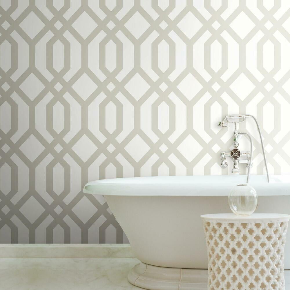 RoomMates Gazebo Lattice Peel and Stick Wallpaper (Blue, 20.5 in x 16.5 ft) 9reau