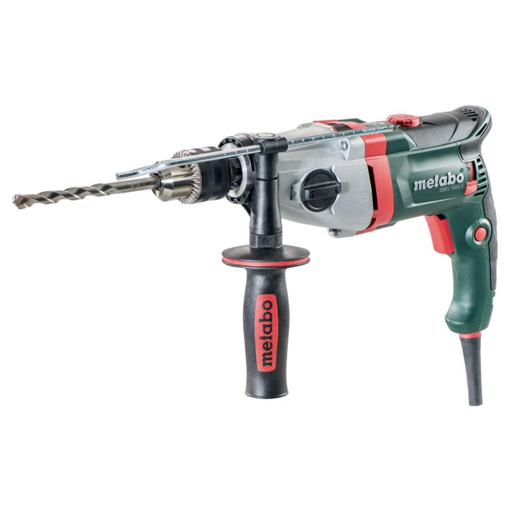 Metabo SBEV 1000-2 Impact Drill, Heavy-Duty Corded Power Tool with Torque Limiting Clutch (Green) hli0y