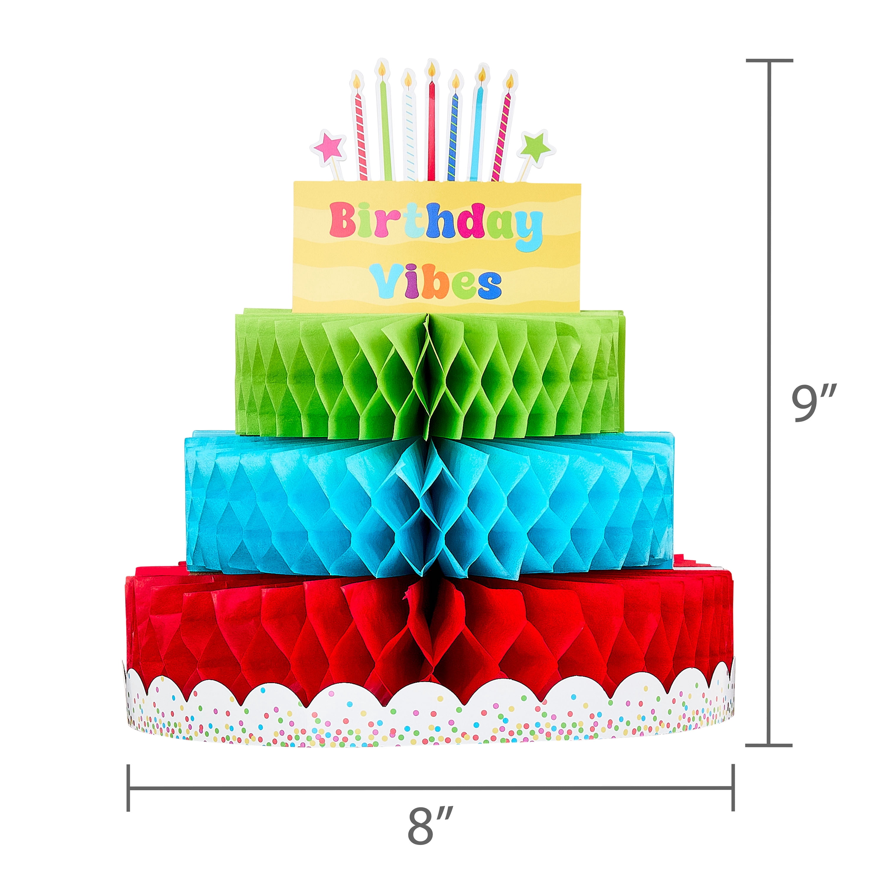 Way To Celebrate Birthday Cake Honeycomb Table Centerpiece Decorations (Multicolor, 3 Count) 0h7ni