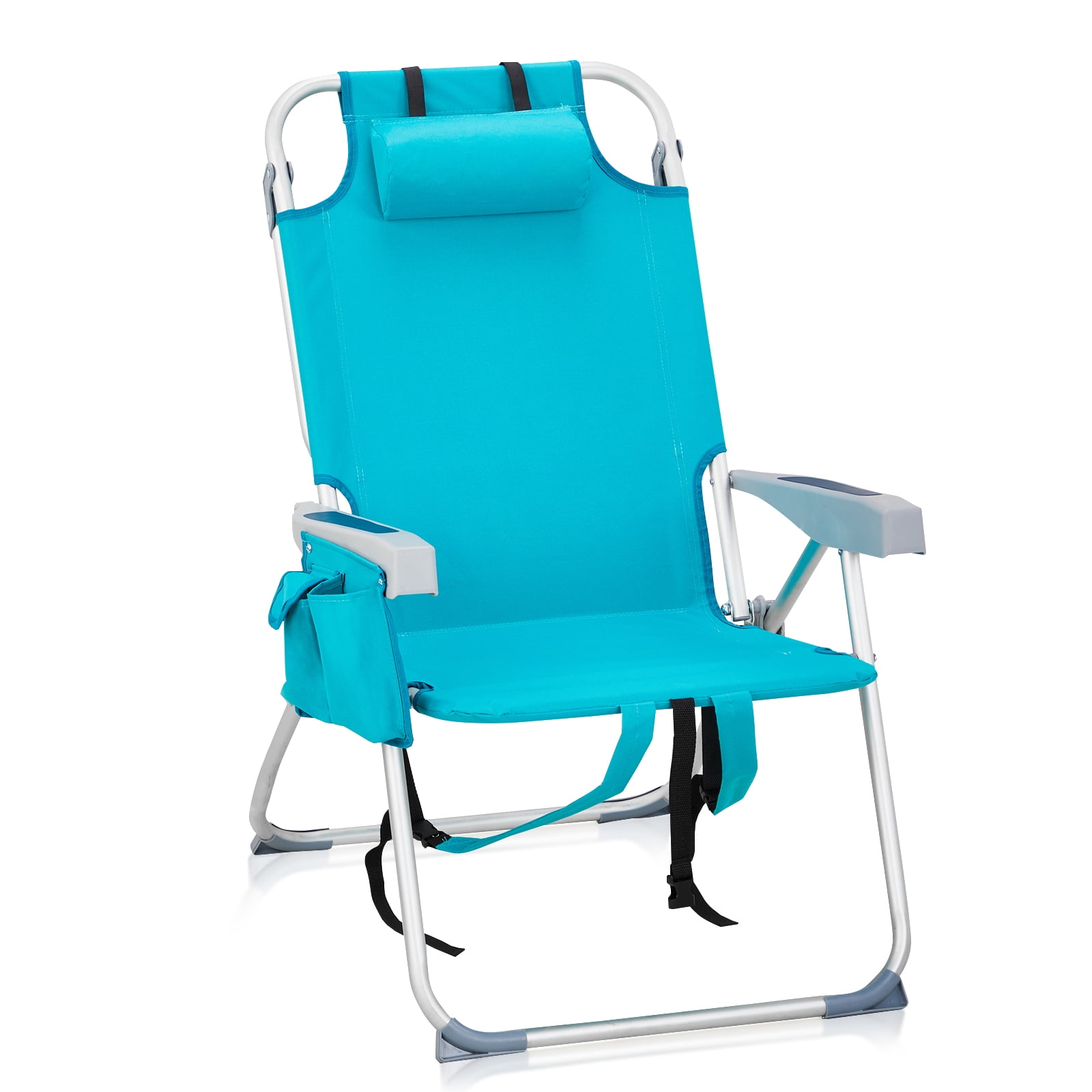 Ktaxon 5-Position Folding Beach Chair with Cooler Pouch and Storage Backpack (Mint Green, Tall) o0u0i