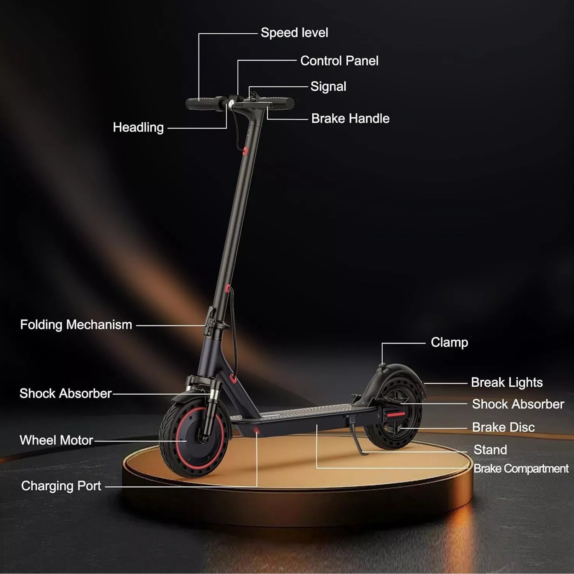 Generic Electric Scooter for Adults, 500W Motor, 22 MPH Max Speed, Foldable Commuter Scooter (Gray, 36 lb) 37cbr