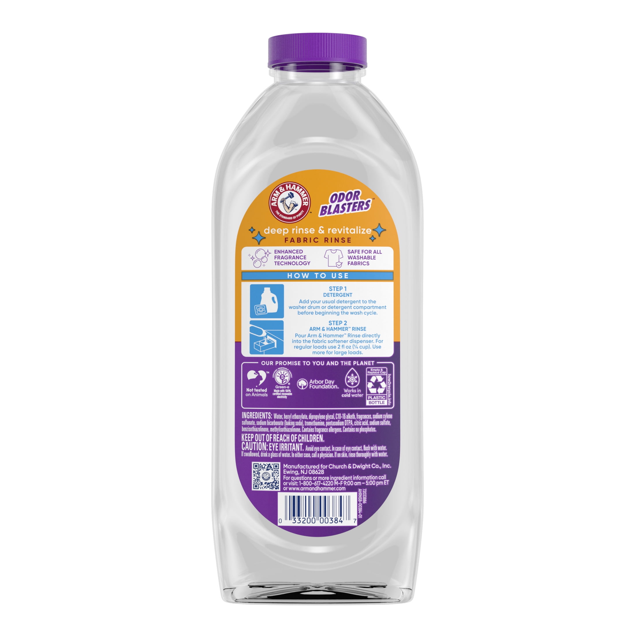 ARM & HAMMER Odor Blasters Deep Rinse and Revitalize Fabric Rinse, Fresh Burst (28 fl oz) wpvmj