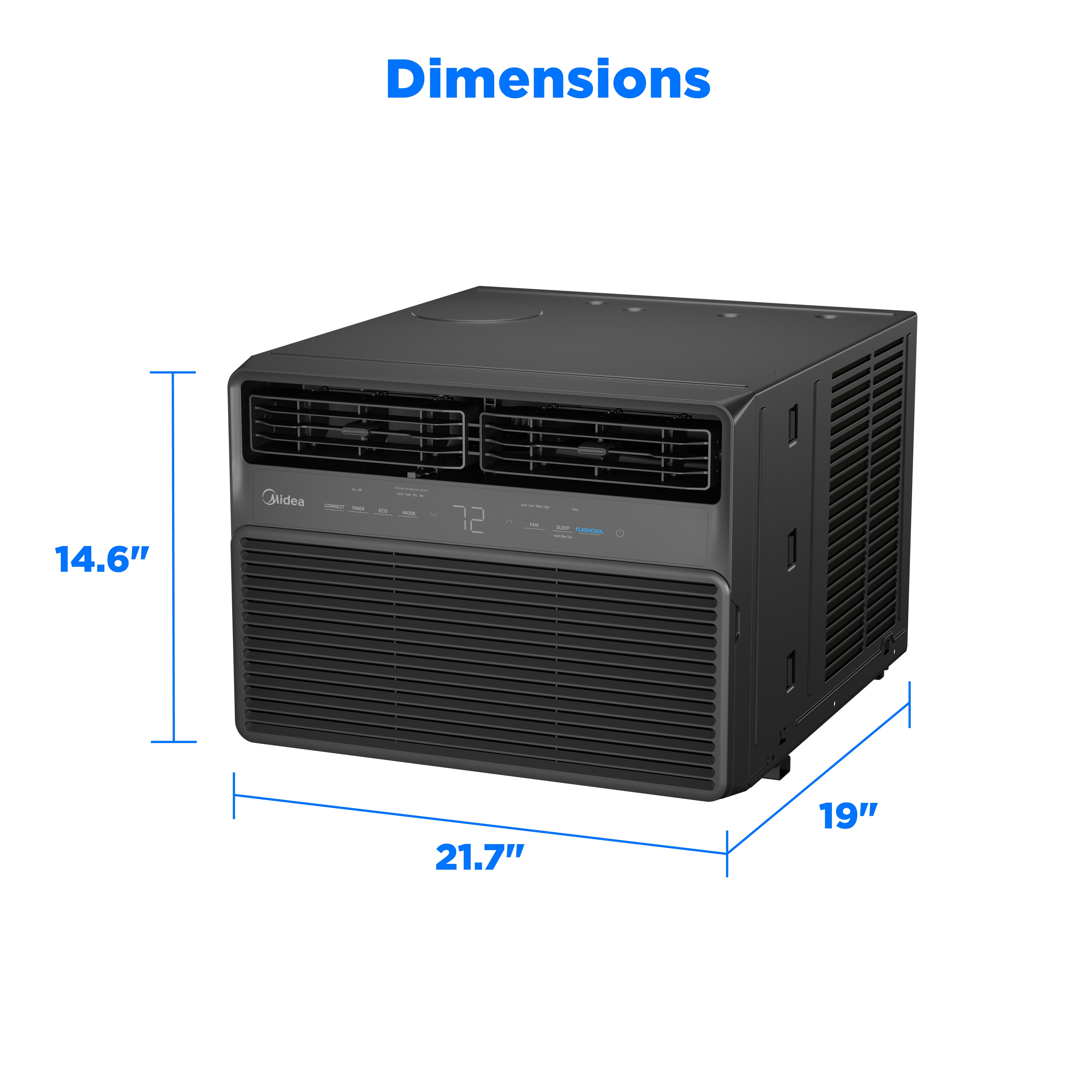 Midea 12,000 BTU Smart Inverter Window Air Conditioner, Quiet Cooling for Rooms Up to 550 sq ft, Wi-Fi Enabled (Black, 51 lb) 517cf