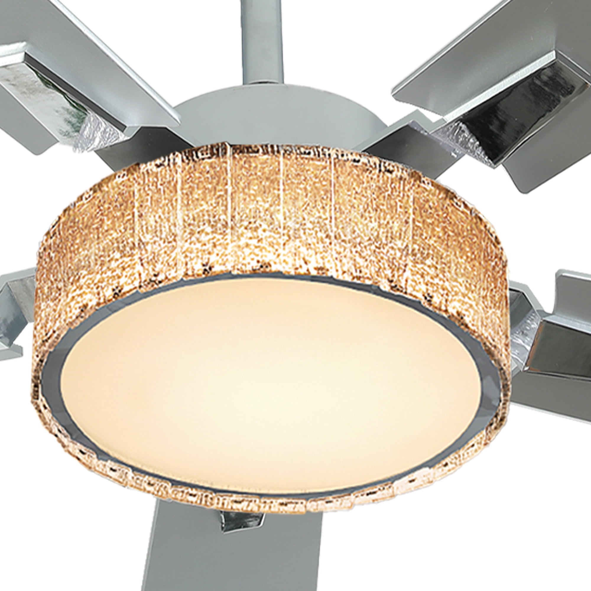 Craftian 52 Inch Smart Chandelier Ceiling Fan with LED Lights, App & Voice Control, Quiet DC Motor (Silver, 52 in) 6oo40