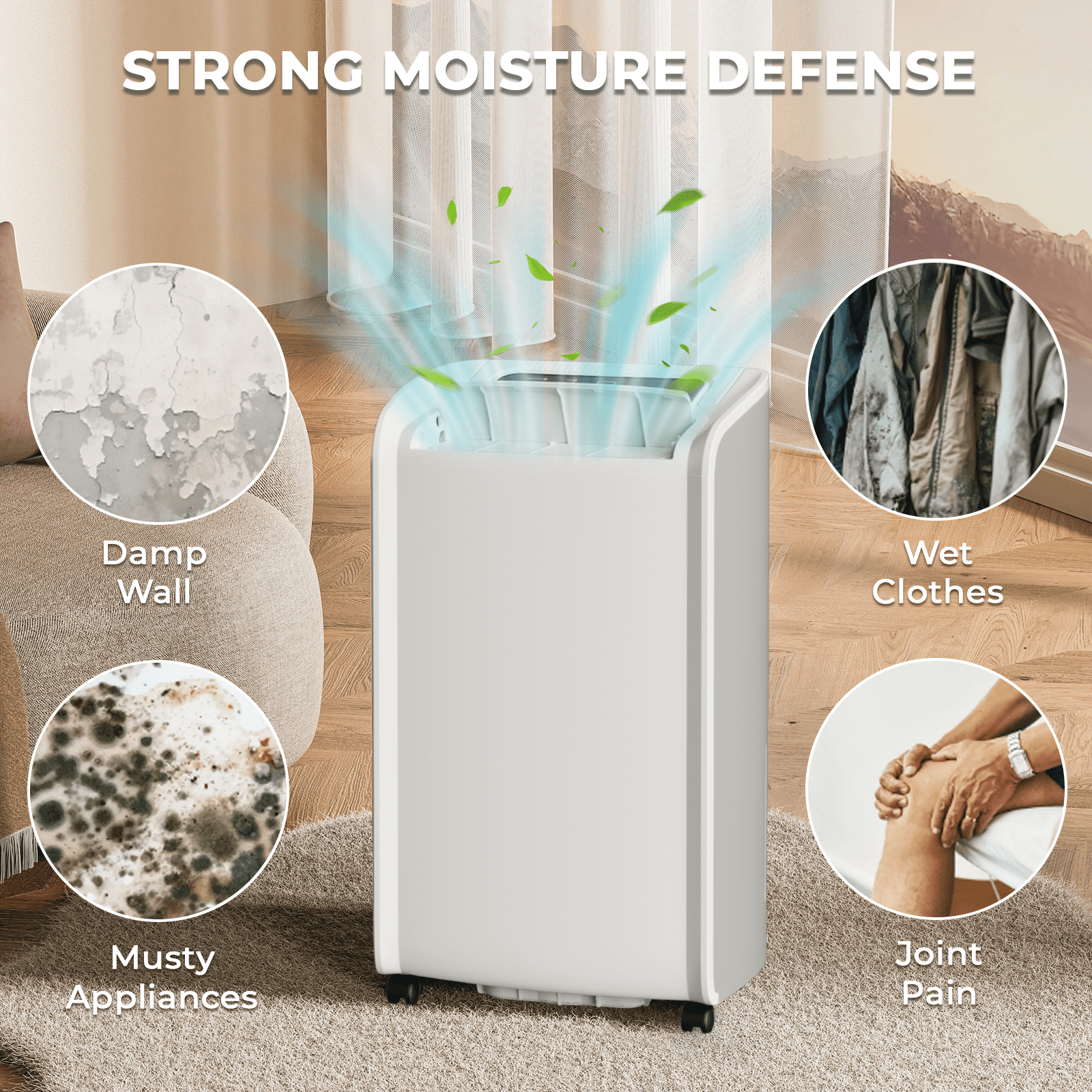 Rocyis Compressor Dehumidifier for Home, Quiet Operation, Programmable Settings (70 Pints, 4500 Sq. Ft.) yayb0
