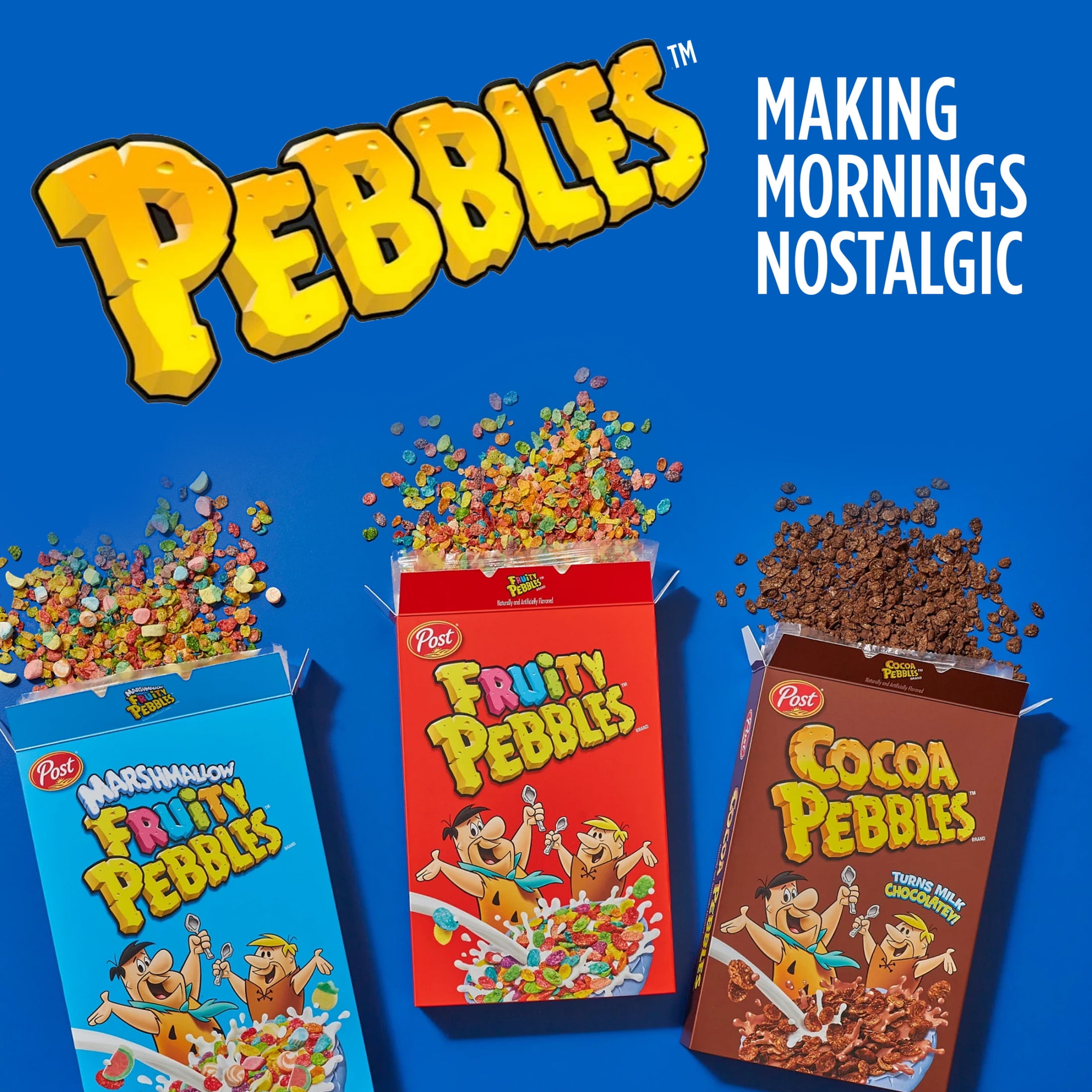 Post Marshmallow Fruity PEBBLES Breakfast Cereal, Gluten Free Crisped Rice with Mini Marshmallows (Multi-Color, 30 oz) 3sglw
