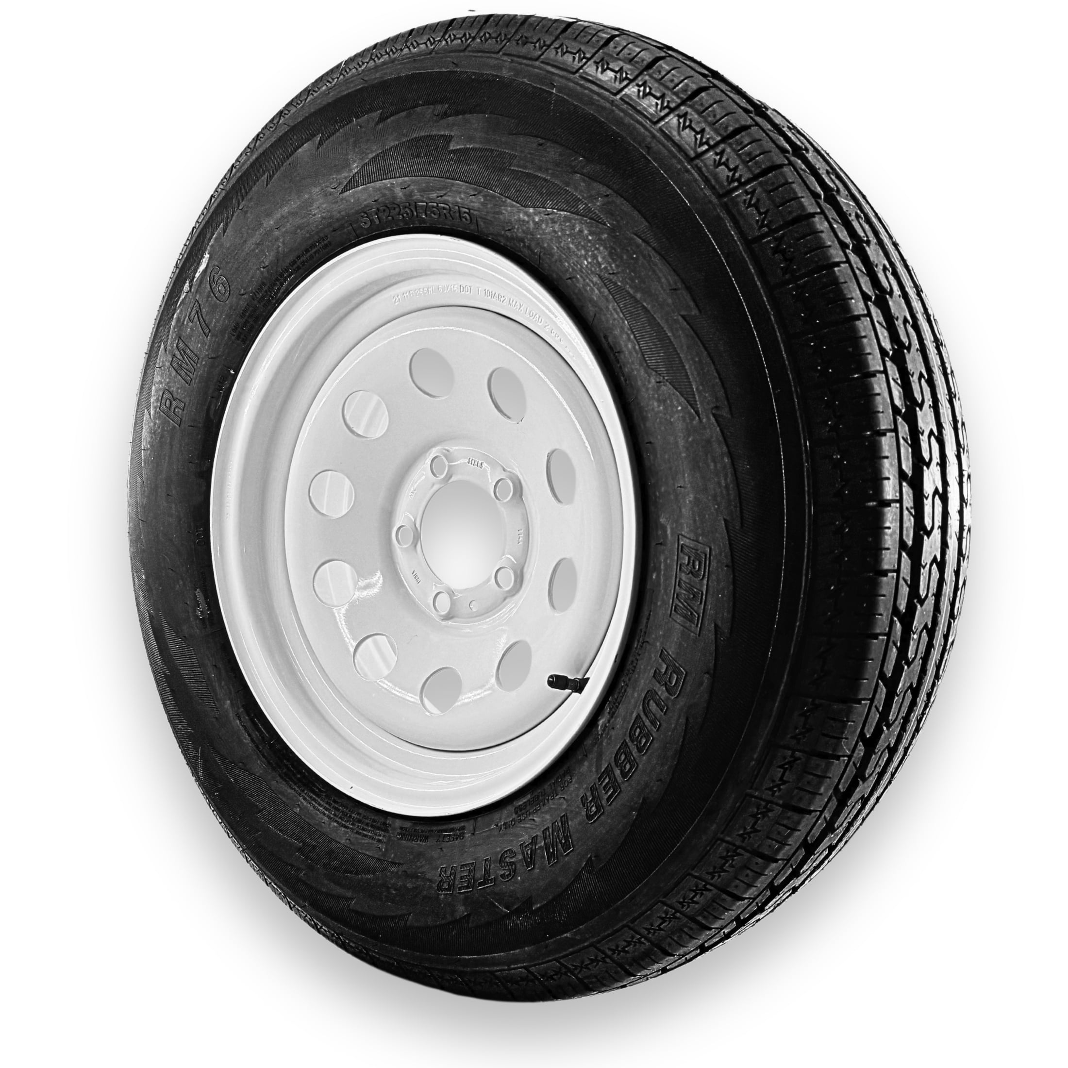RubberMaster ST225/75R15 Highway Rib Trailer Tire and Wheel Assembly (10 Ply, 6 on 5.5 in) j5j9o
