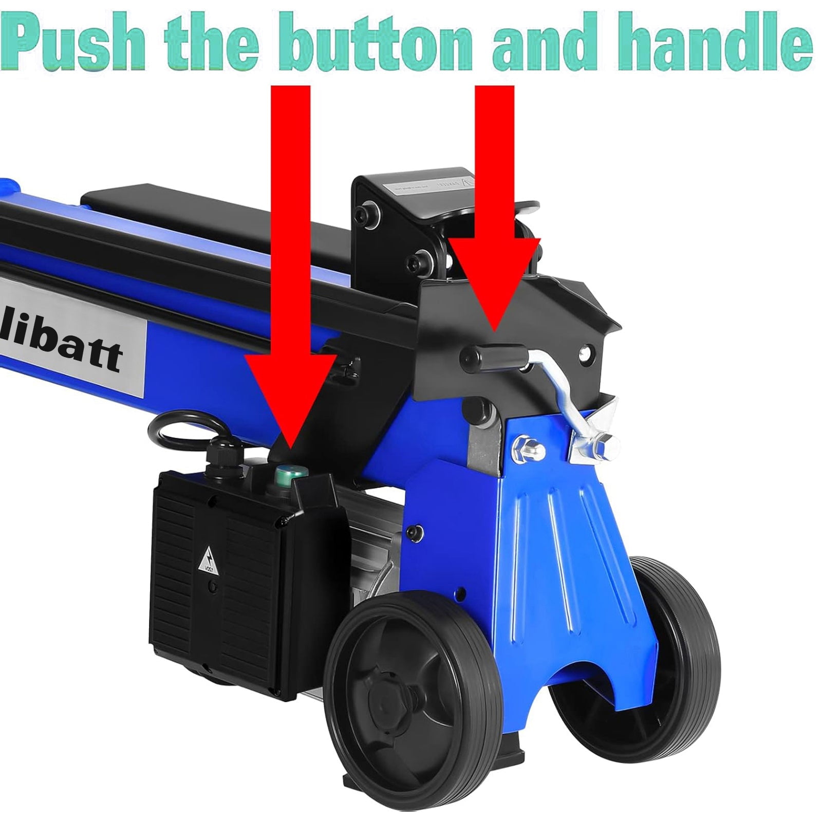 ANLIBATT Electric Log Splitter, 6.5 Ton 15-Amp Motor, Horizontal Wood Cutter for Firewood (Blue, 19 in) 82wgv