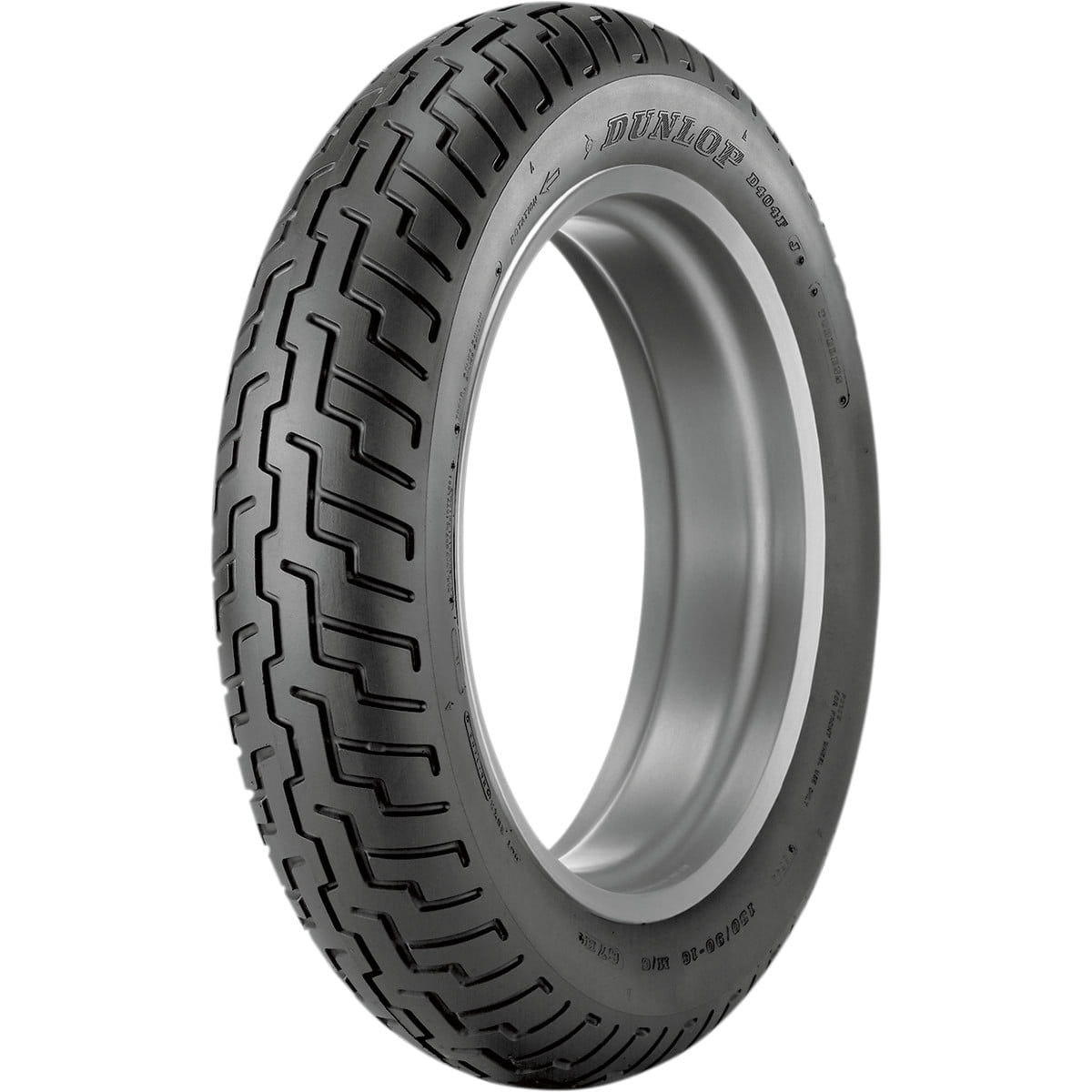 Dunlop D404 Front Motorcycle Tire (Blackwall, 130/90-16) oprz3