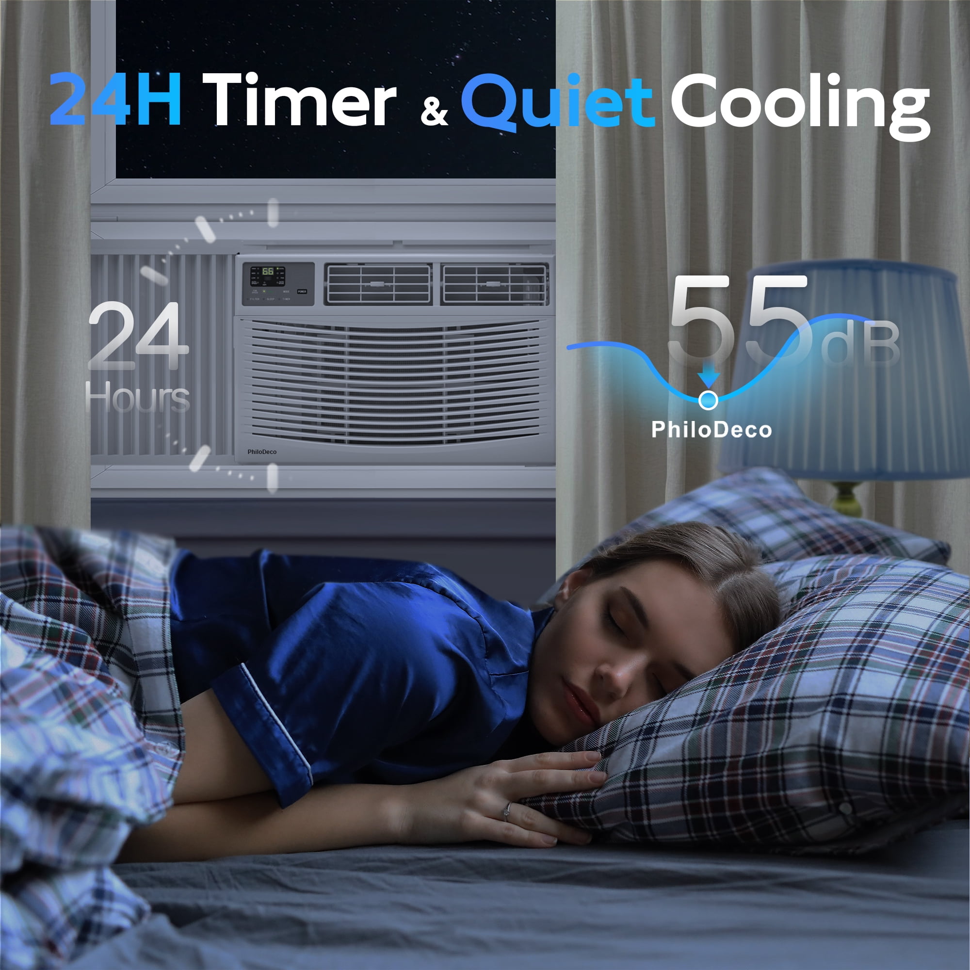 PhiloDeco 14000 BTU Window Air Conditioner, Quiet Cooling for Rooms up to 700 sq ft (White, 14000 BTU) 69s1c