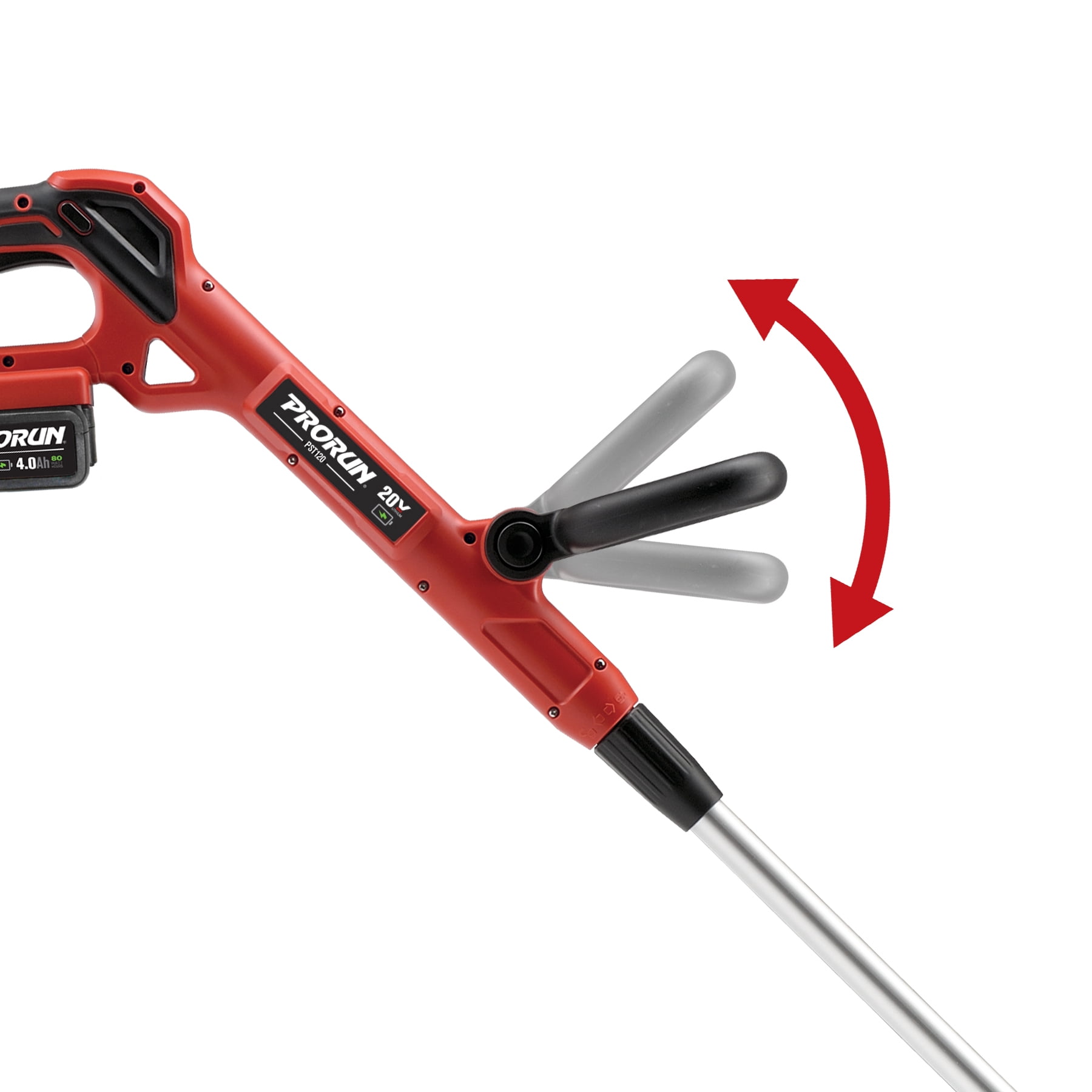 PRORUN 20V Cordless String Trimmer, Brushless Motor, Straight Shaft with 4.0 Ah Battery and Charger (12 in) 4dbzp
