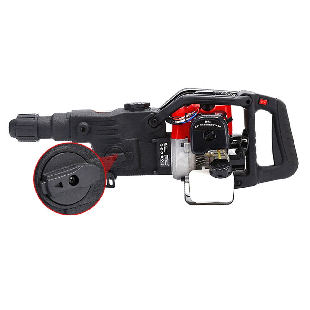 Fetcoi Gas Powered Demolition Jack Hammer 32.7CC 1.8kW Concrete Breaker (Black, 1.6 in Max Drilling Diameter) 3g9m7