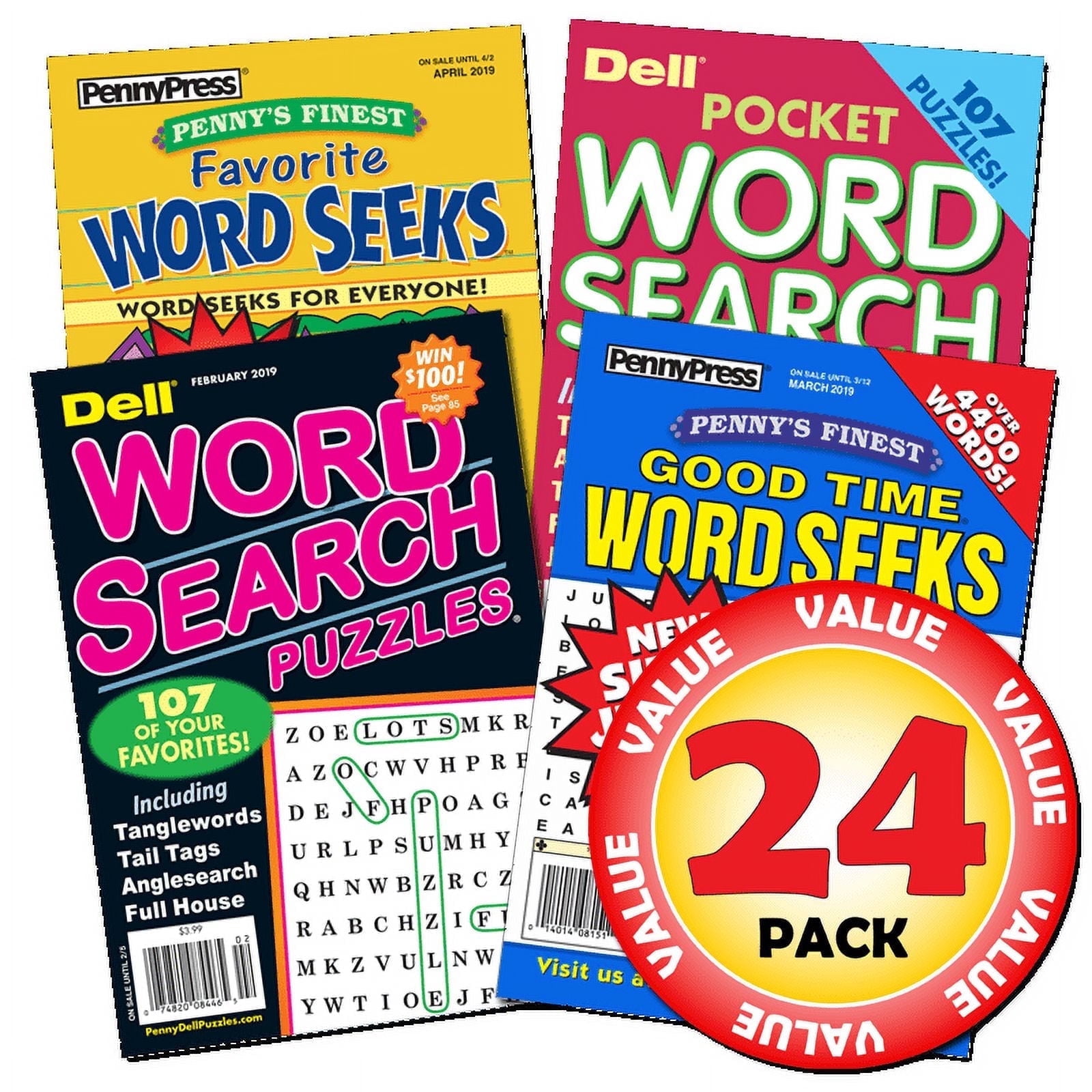 Penny Press Word Search Puzzle Book Collection (24-Pack, Paperback) 5s4hl