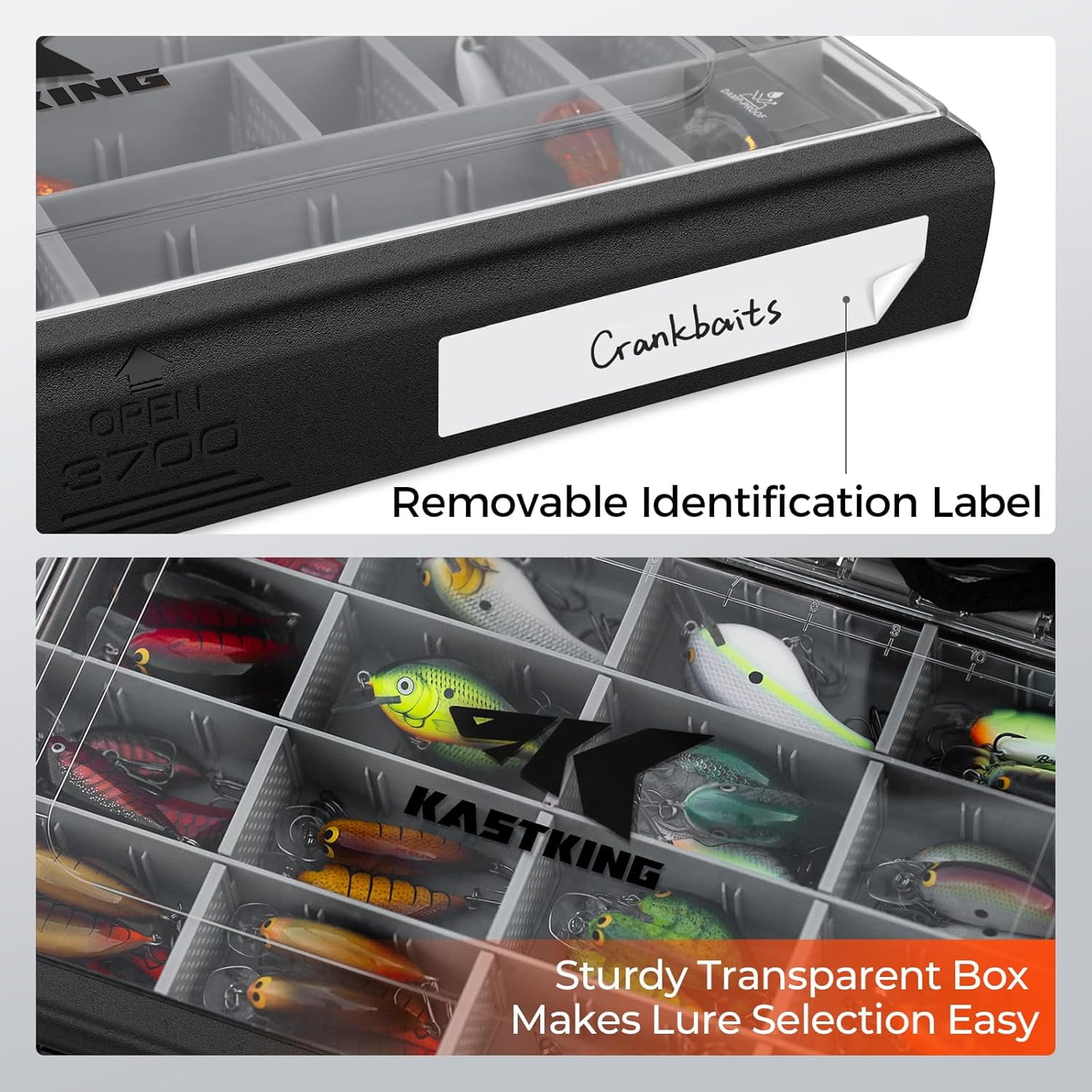 KastKing HyperSeal Waterproof Tackle Box (Black, 3700 Size) co3rt