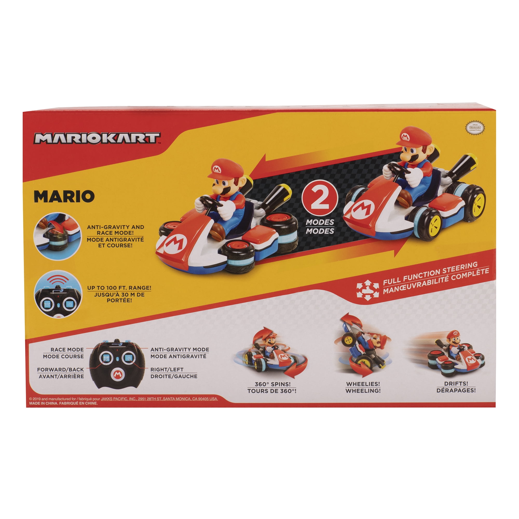 Nintendo Super Mario Radio Control Kart Anti-Gravity RC Vehicle (Red, 100 ft Range) 3kjx4