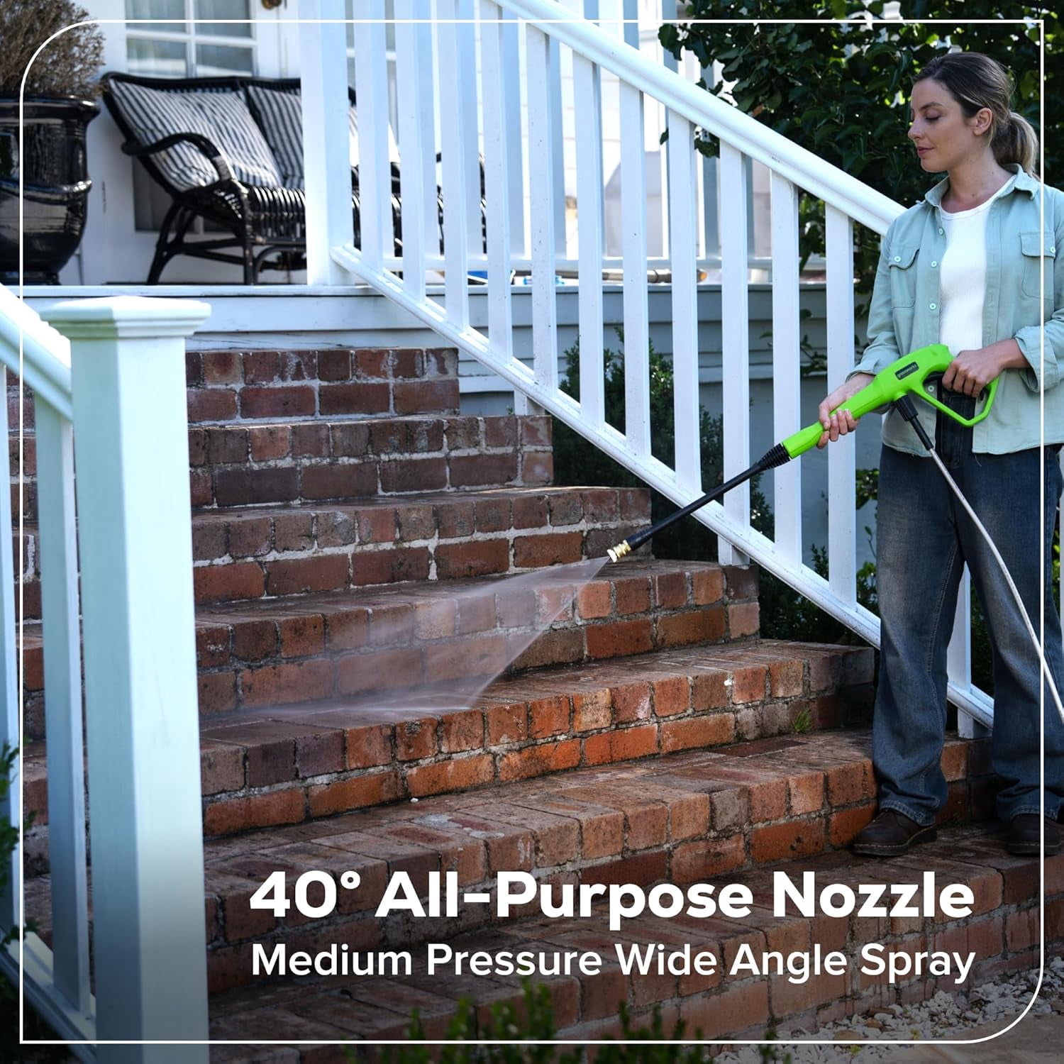 Greenworks 1700 PSI Electric Pressure Washer with 20 ft Hose and Spray Wand (1.2 GPM) mreou