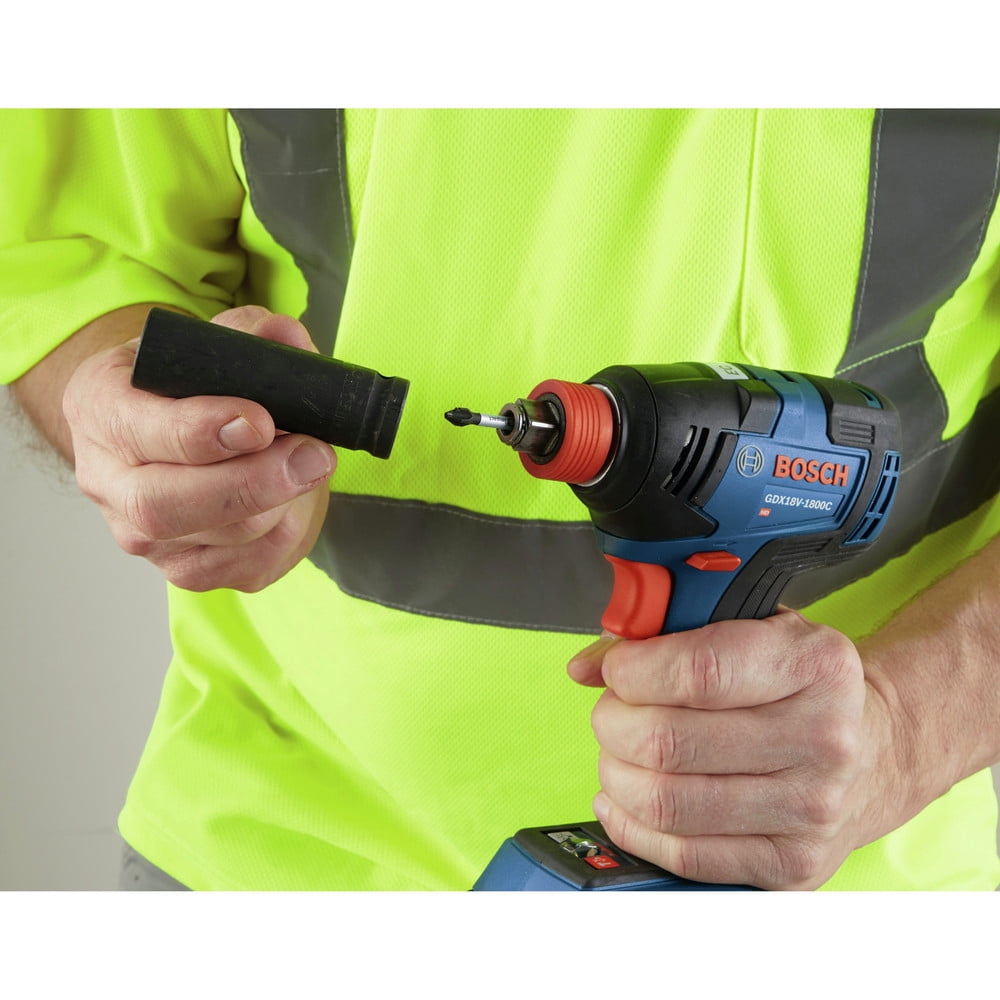 Bosch GDX18V-1800CB15-RT 18V EC Brushless Two-In-One Cordless Impact Driver Kit (Refurbished, 4 Ah) y5oki