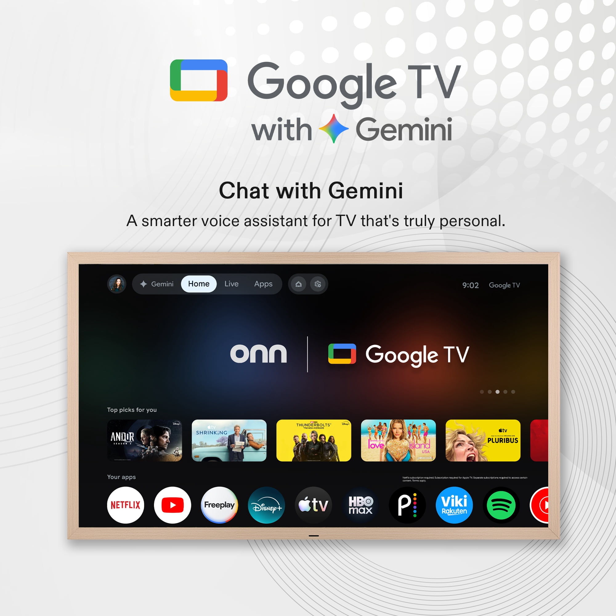 onn 65 in The Fresco Art Gallery 4K UHD Google TV with Gemini (Golden Brown, 65 in) oqgg7