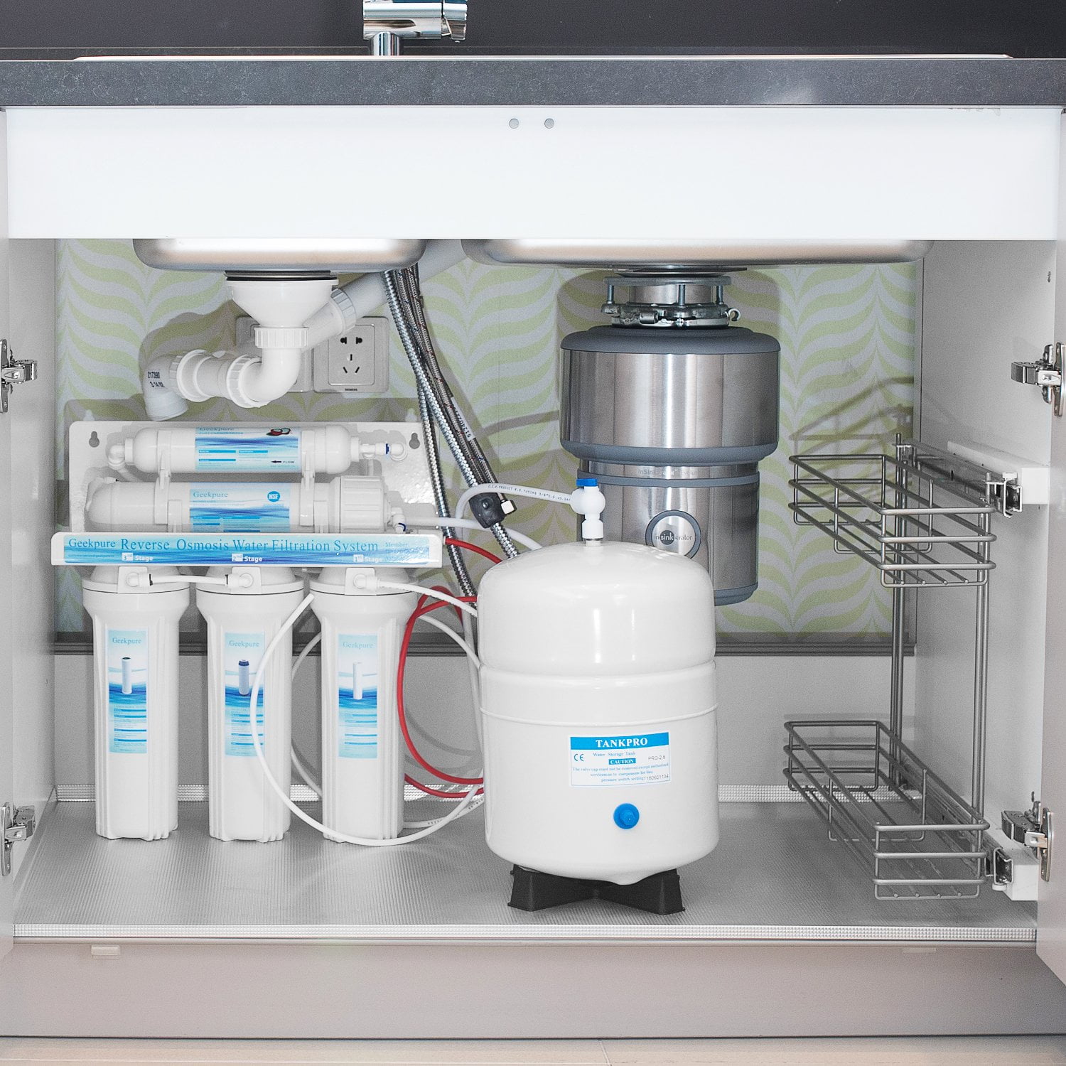 Geekpure 5-Stage Reverse Osmosis Water Filter System (75 GPD, Under Sink, 2.8 gal Tank) du9l1