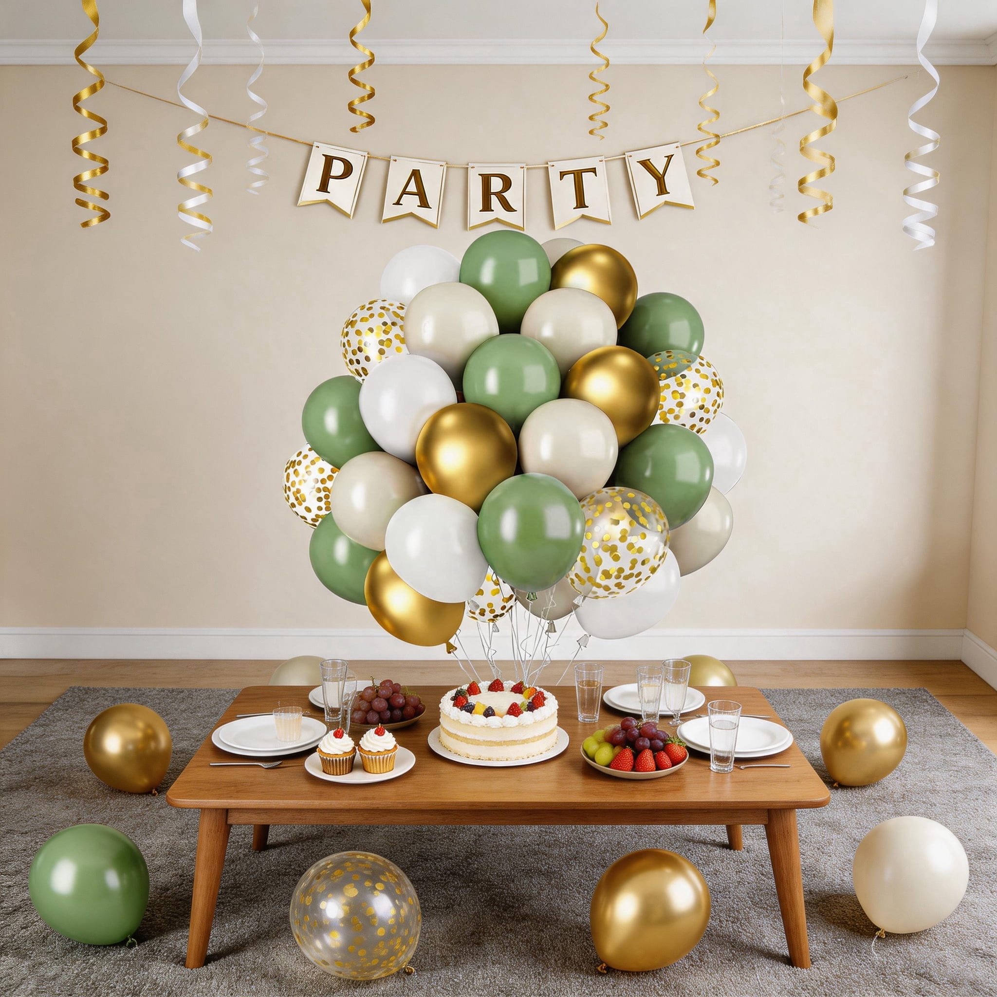 SANMLX Sage Green and Gold Balloon Arch Kit, Metallic and Matte Party Decorations (50 Pack, 12 in) k19y3