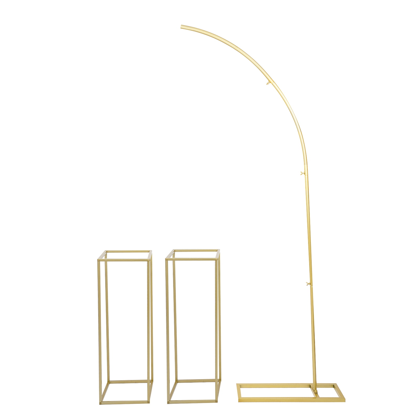 TOOL1SHOoo Wedding Arch Flower Stand Set, Heavy-Duty Metal Rectangular Backdrop Frame for Events (Gold, 3-Piece Set) 5l8ow