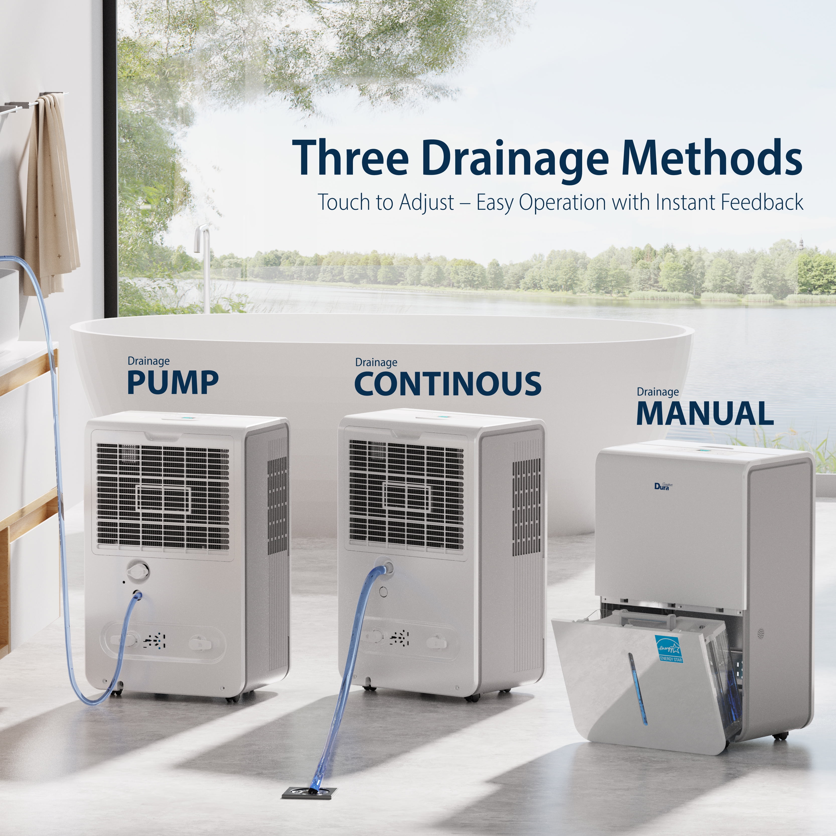 DuraComfort Dehumidifier for Basement and Home with Built-in Pump, WiFi Enabled (50 Pints, 4500 Sq. Ft.) 6xxz6