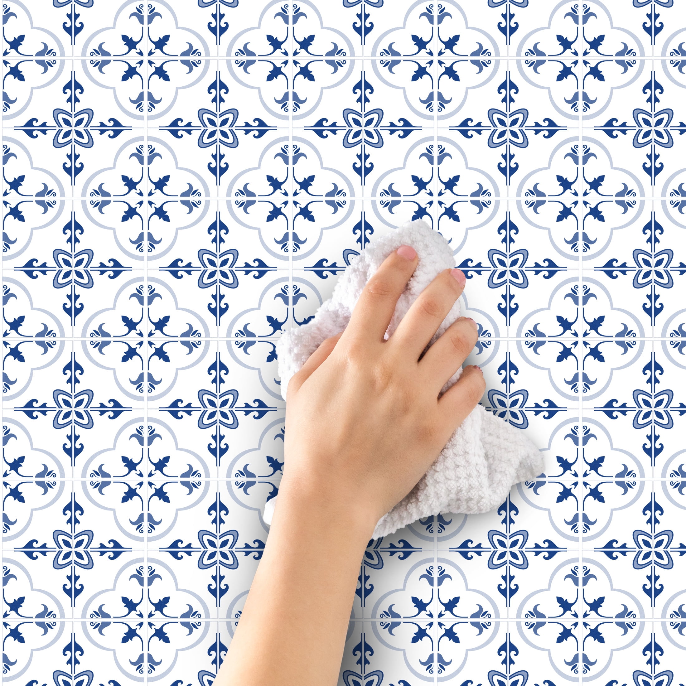 Duck Brand Premium Removable Peel and Stick Wallpaper, Mediterranean Tile (Red, 20 in. x 18 ft.) v8z0r