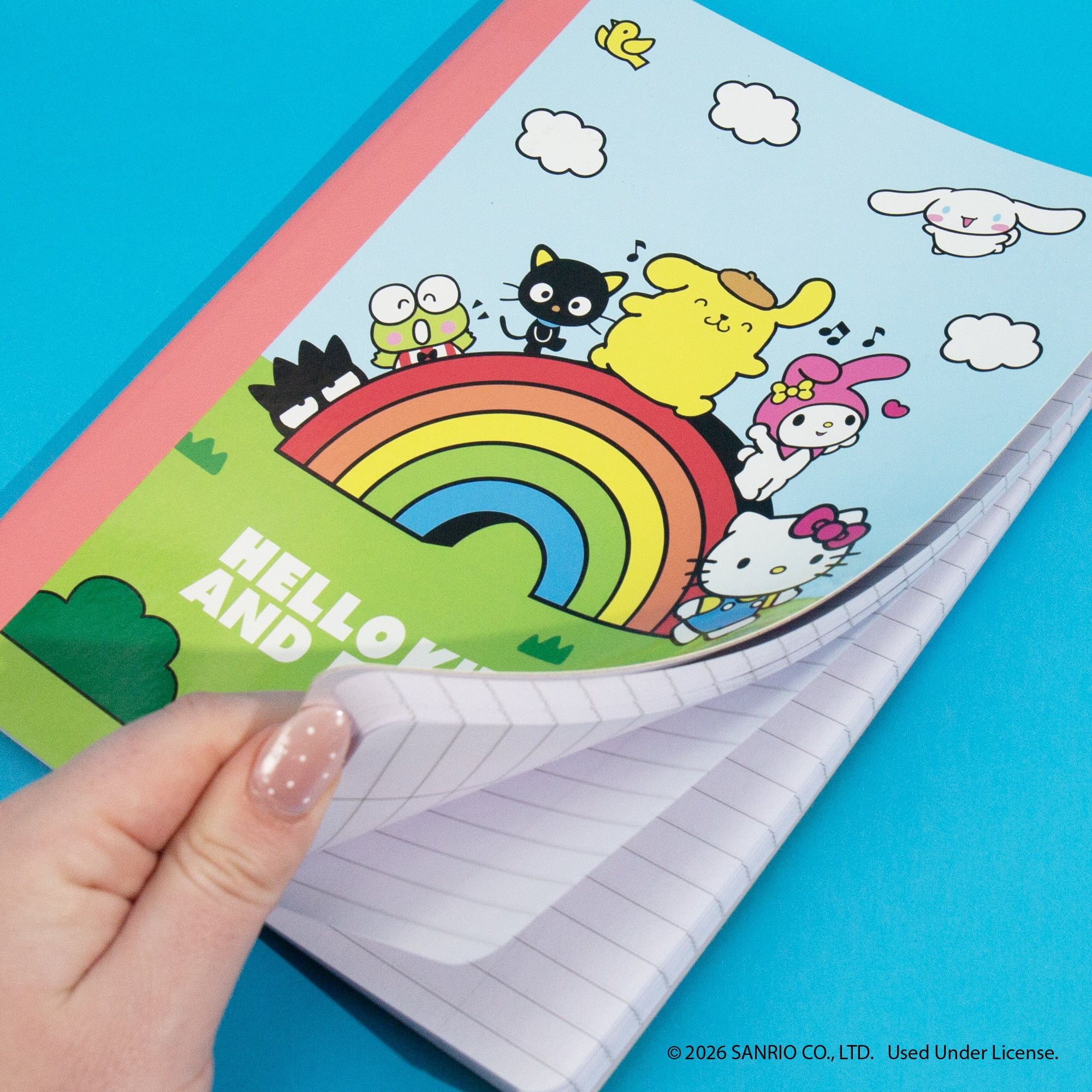 Hello Kitty and Friends Wide-Ruled Composition Notebook (Multicolor, 7.5 in x 9.5 in) jrgxs