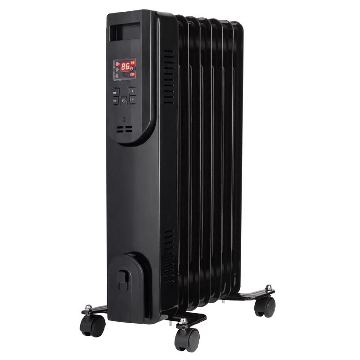 Perfect Aire 1500W Digital Oil Filled Space Heater with Adjustable Thermostat (Black, 14.3 in x 9.4 in x 23.6 in) k3kx8
